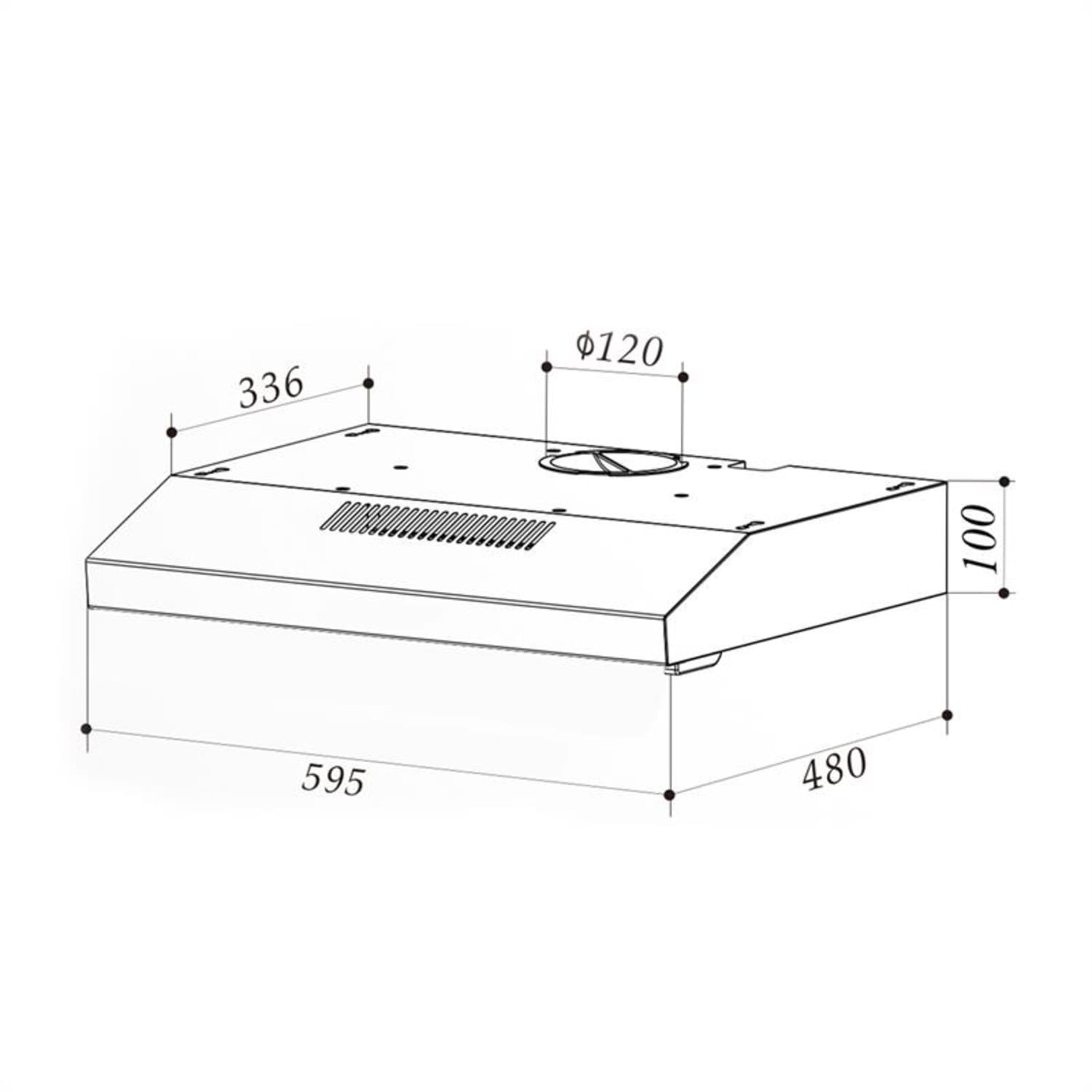 Contempo Neo, digestor, 60 cm, podskrinkový, 175 m³/h, akryl, nehrdzavejúca oceľ 