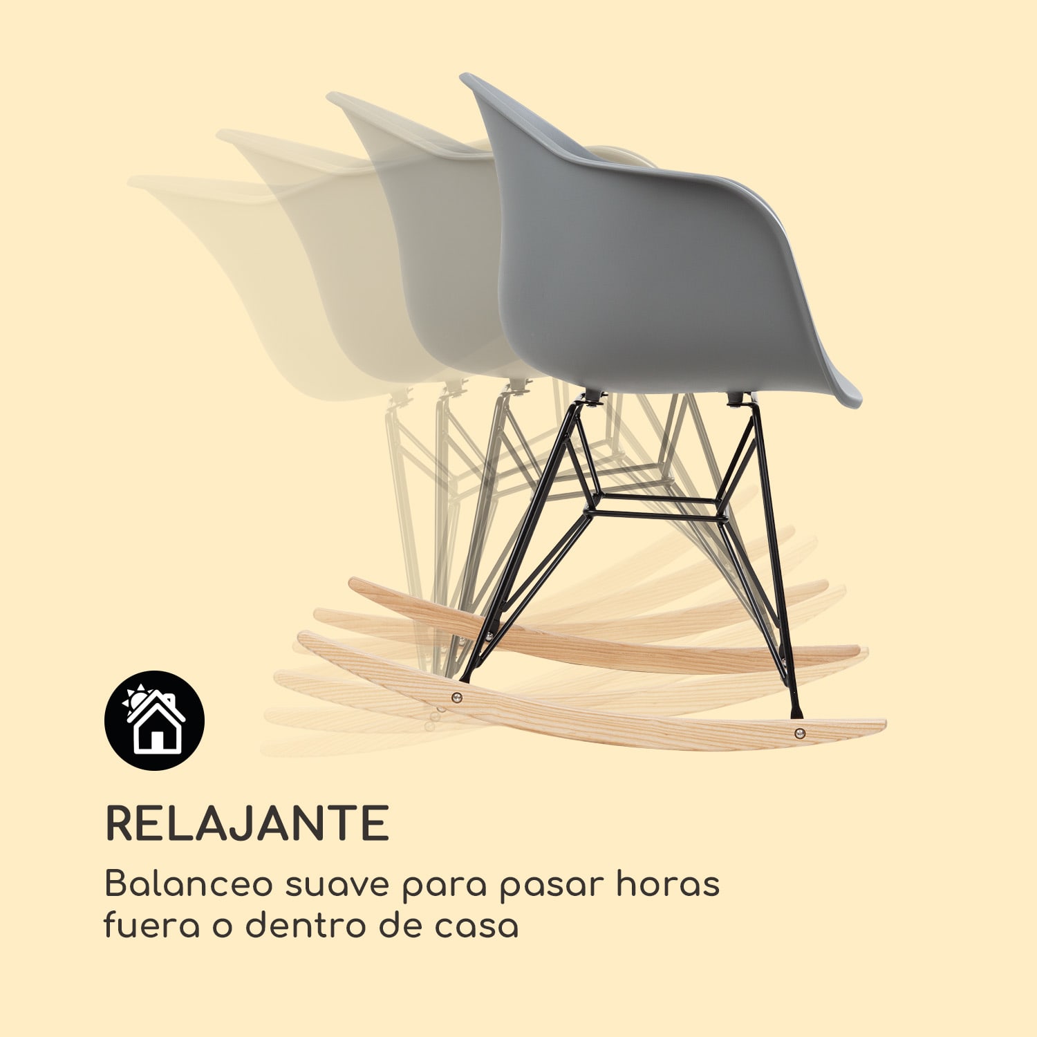 Skandi mecedora set de 2 polipropileno gris 