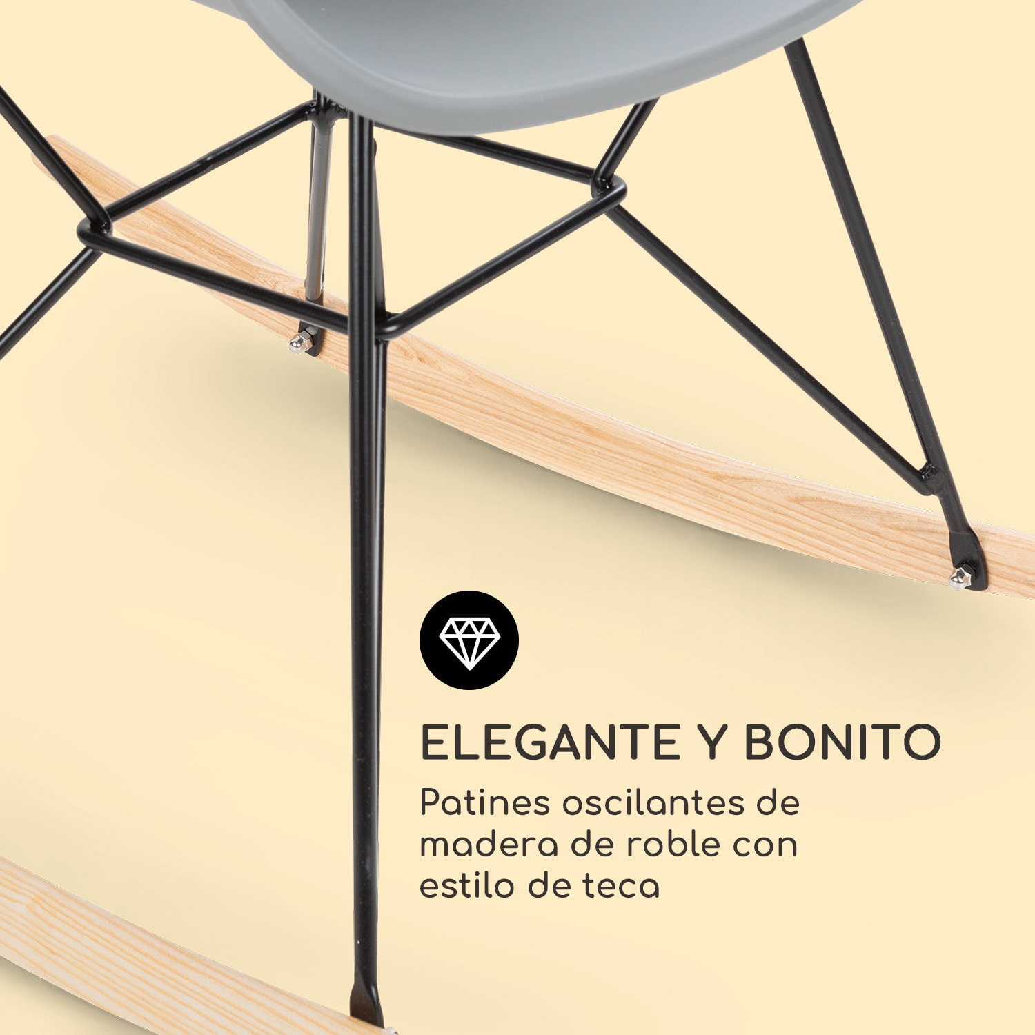 Skandi mecedora set de 2 polipropileno gris 