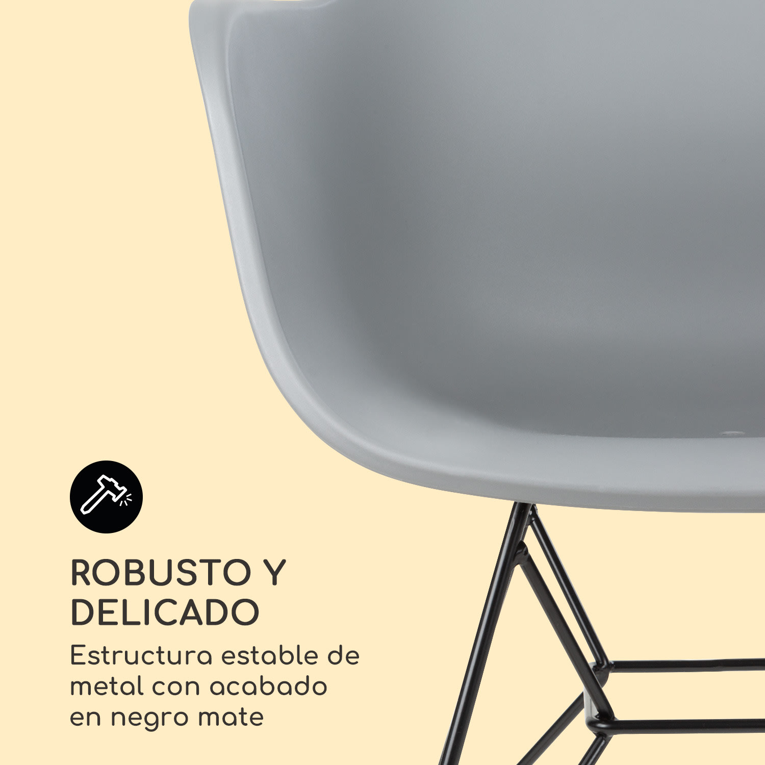 Skandi mecedora set de 2 polipropileno gris 