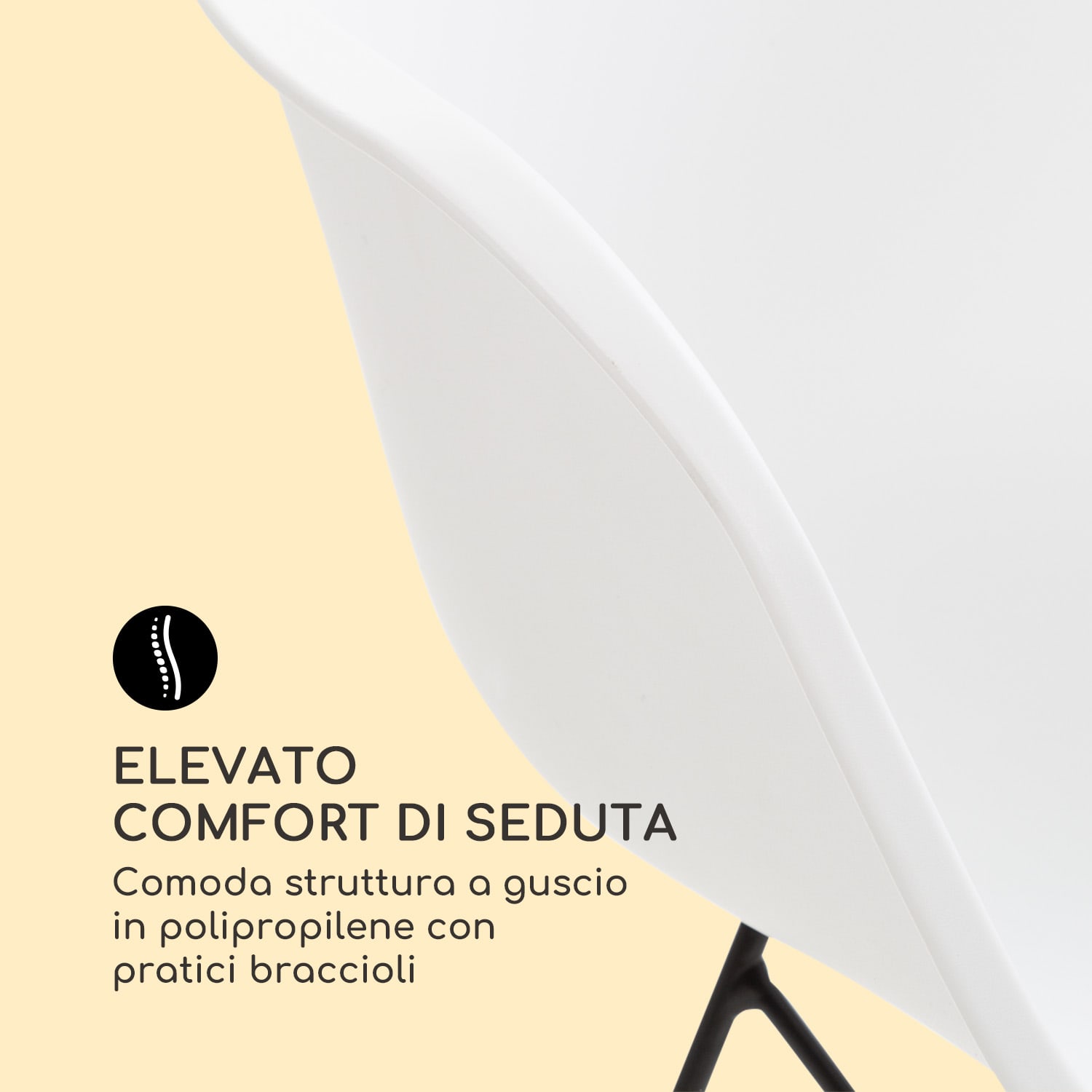 Skandi set da 2 sedie a dondolo polipropilene bianco Bianco