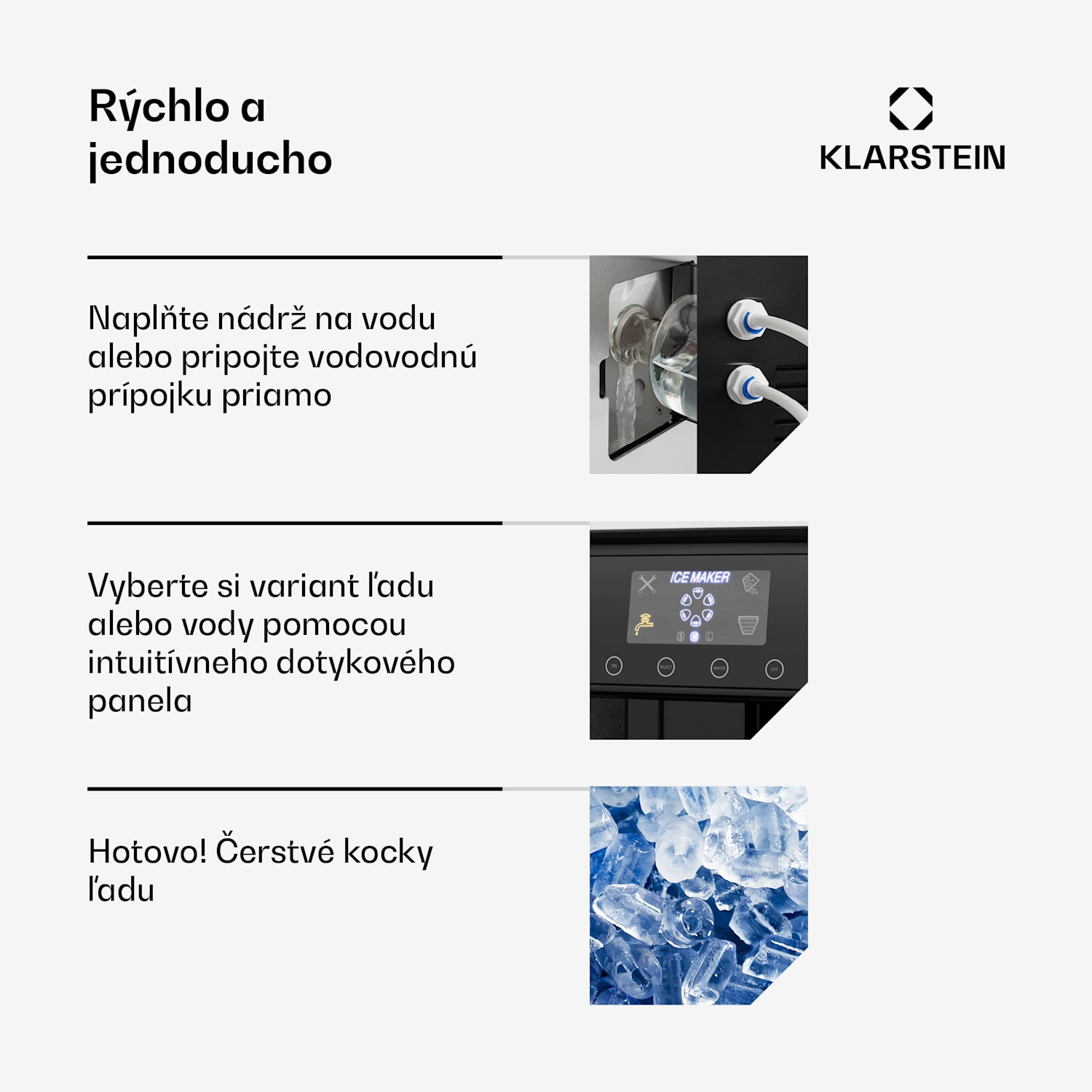 Eiszeit výrobník kociek ľadu z nehrdzavejúcej ocele 3 veľkosti kociek ľadu strieborná Strieborná