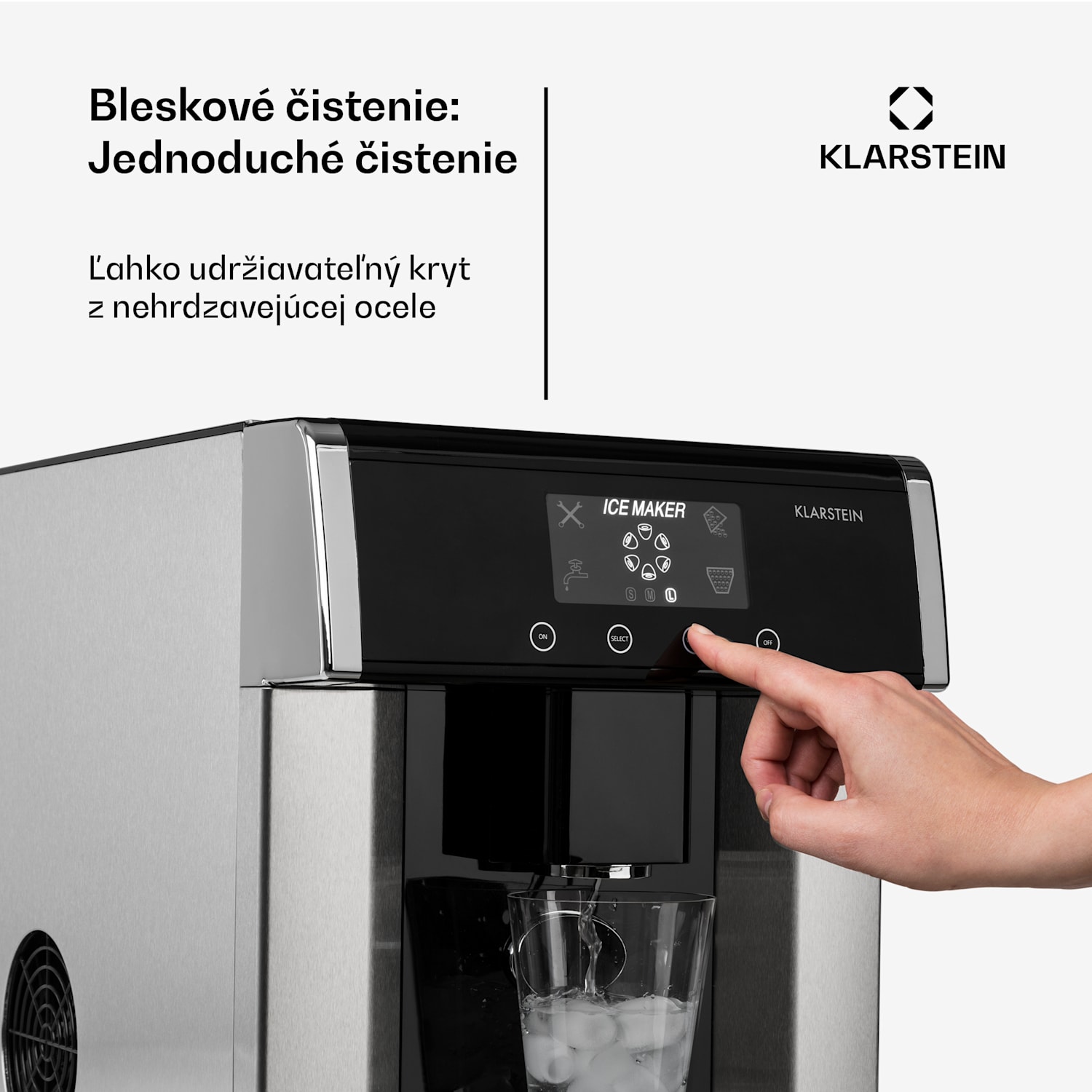 Eiszeit výrobník kociek ľadu z nehrdzavejúcej ocele 3 veľkosti kociek ľadu strieborná Strieborná