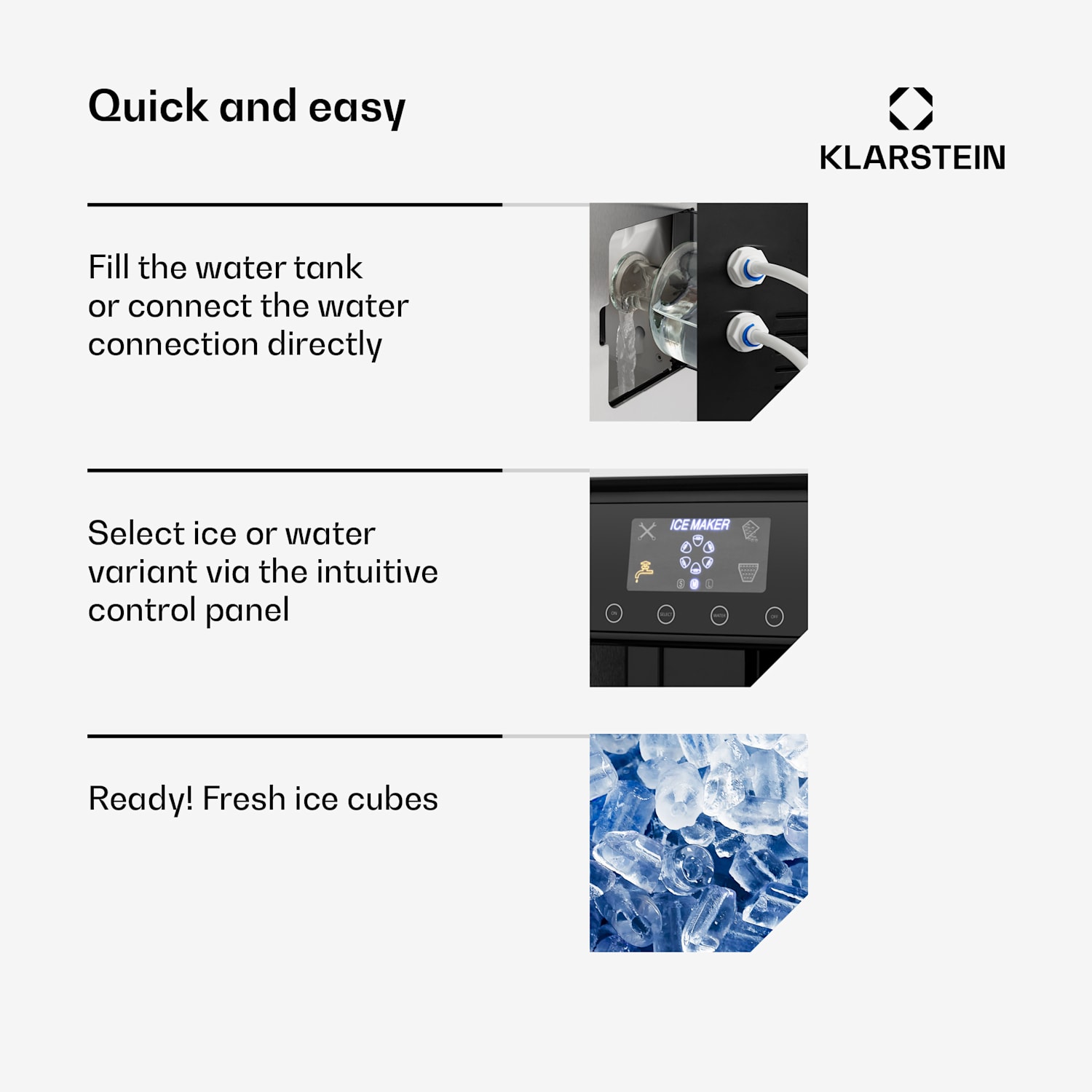 Eiszeit ijsblokjesmachine edelstaal 3 formaten ijsblokjes zilver Zilver