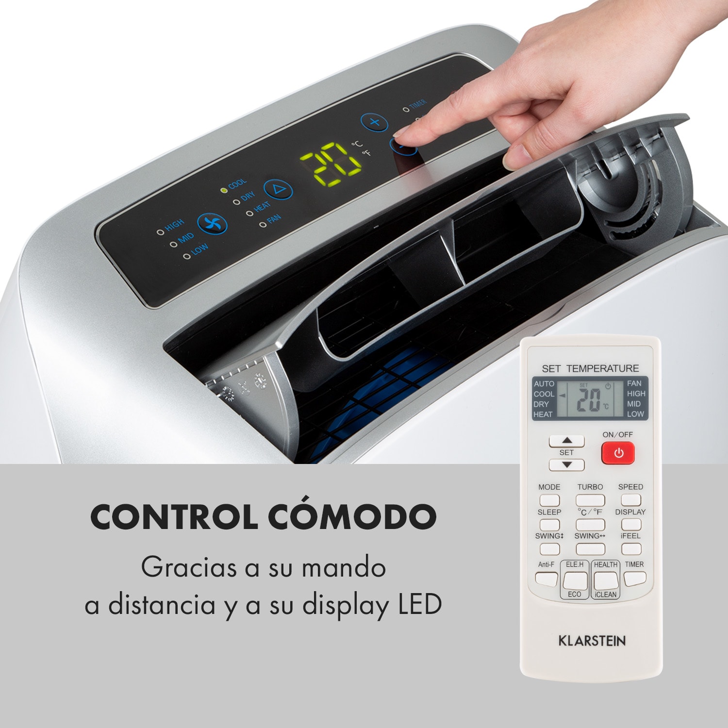 Metrobreeze 12 Las Vegas Aire acondicionado portátil, 3 en 1, 12 000 BTU, Blanco y plateado 12.000 BTU | Plata