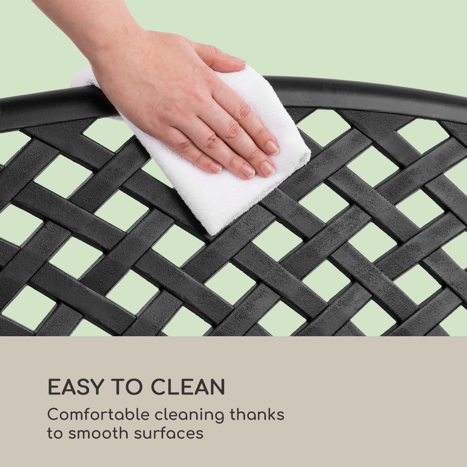 Pozzilli BL, kerti pad, öntött alumínium, időjárásálló, fekete 