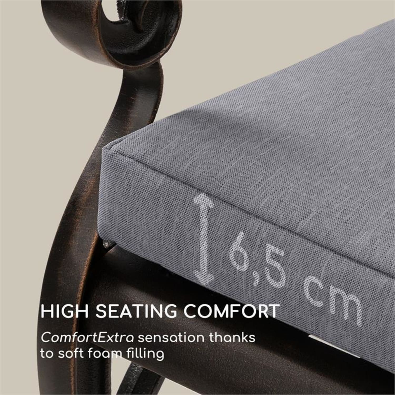 Pozzilli CU Seat Upholstery ComfortExtra Water-Repellent Grey Dark Gray