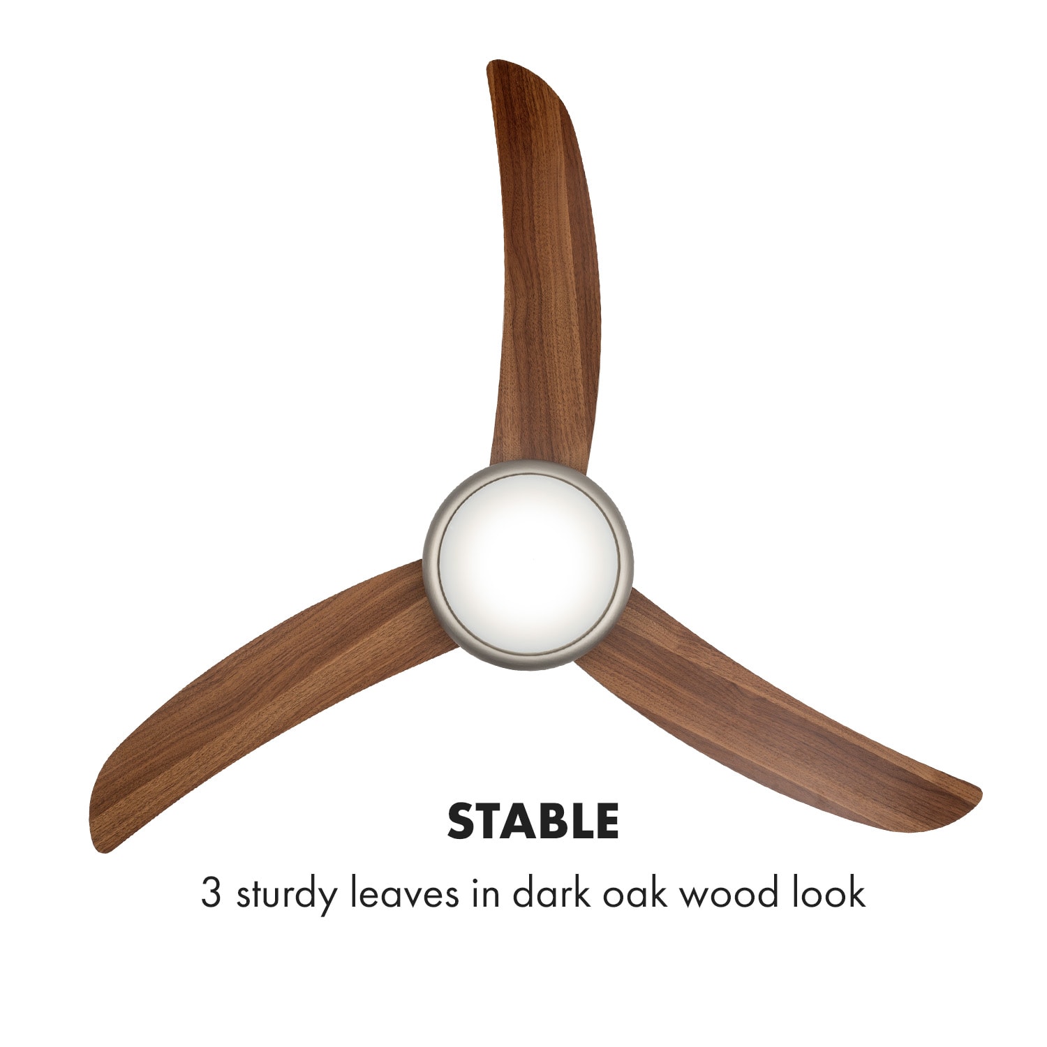 El Paso, wentylator sufitowy, 52″, oprawka E27, 3 łopatki, imitacja drewna dębowego 132 cm (pomieszczenia 13–25 m²) | Zdalne sterowanie | Orzech Włoski