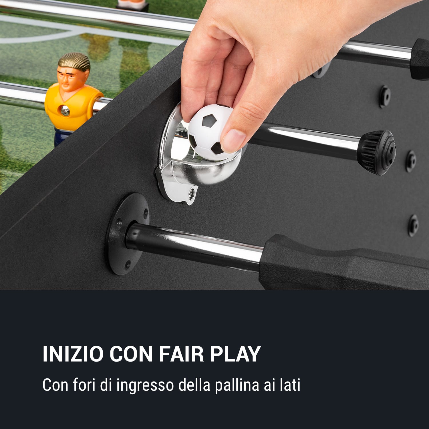 Old Trafford Tavolo da Calcetto 118 x 68 cm Legno/MDF nero 