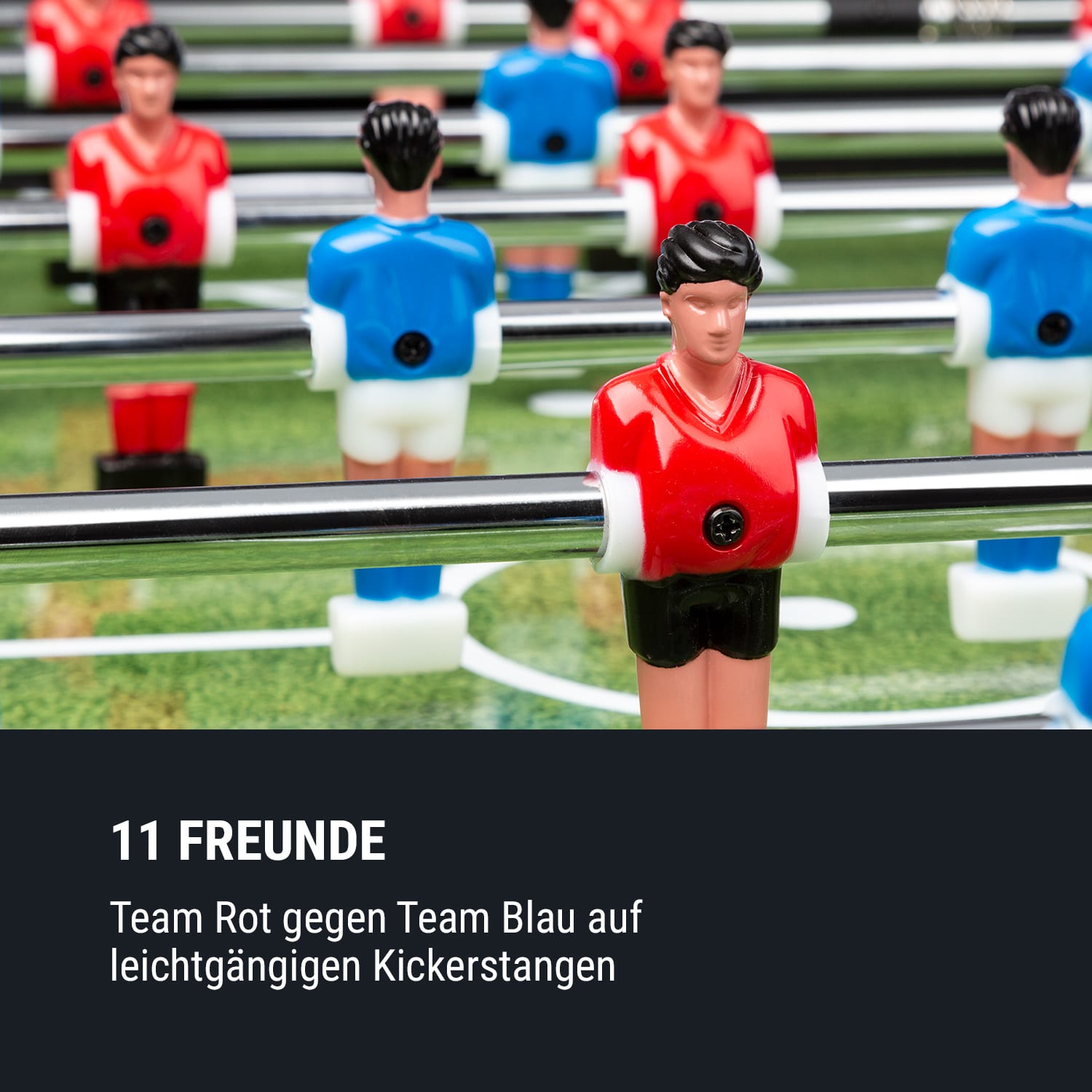 Spin 2-in-1 Spieletisch Billard Kicker 180° drehbar Spielzubehör Schwarz