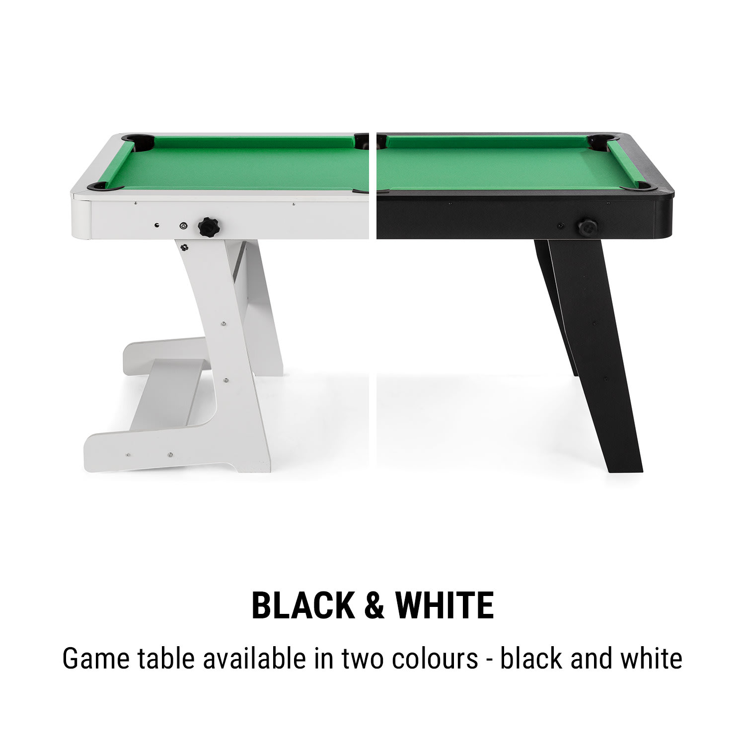 Trickshot, biliardový hrací stôl, 140x64,5cm, 16 gulí, 2 biliardové palice, MDF, biely Biela