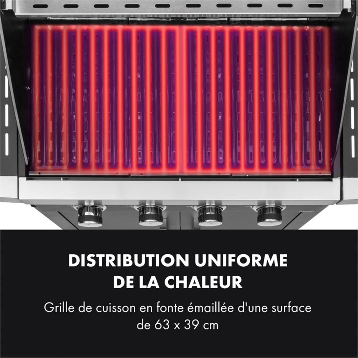Tomahawk 4.0 T Barbecue à gaz 4 brûleurs 3,2 kW grille de cuisson 63cm 4 brûleurs