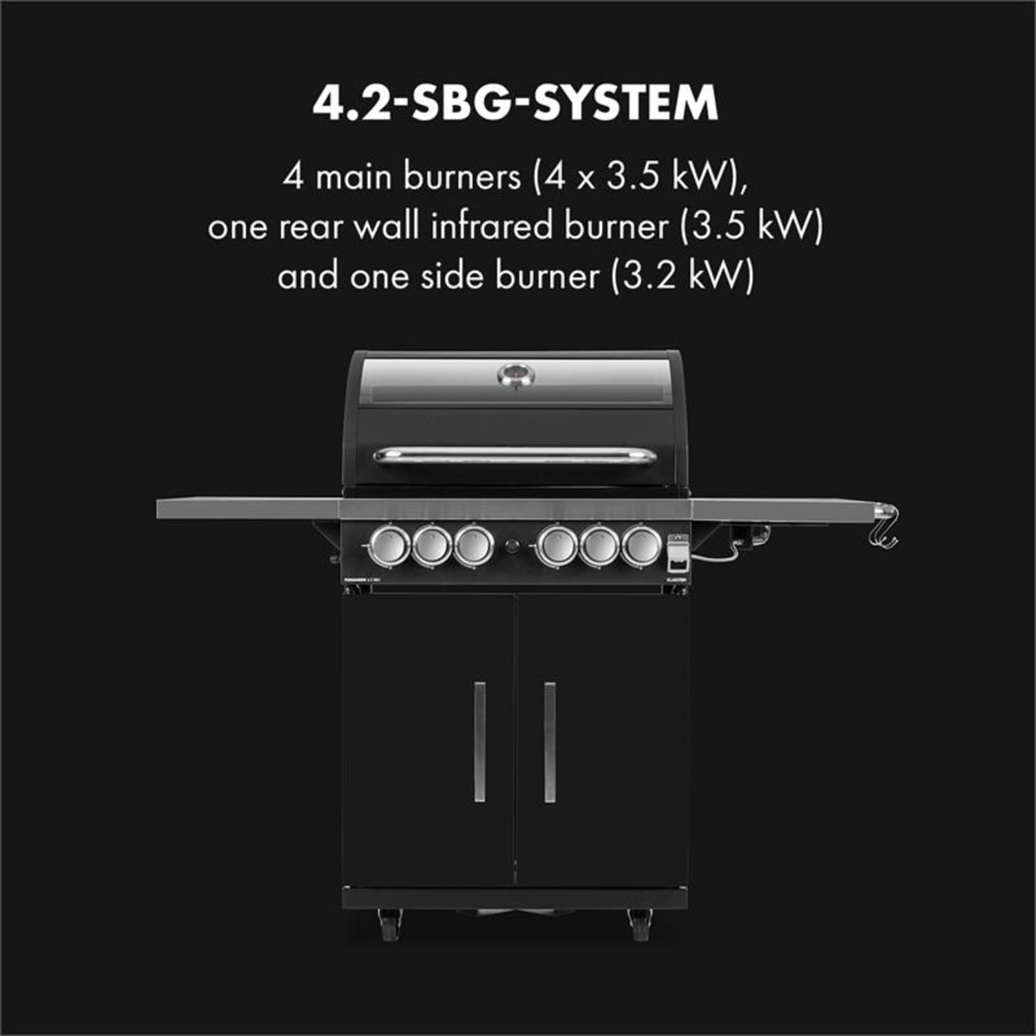 Tomahawk 4.2 T Gasbarbecue 6 branders 20,7 kW 64x42cm Gasbarbecue roestvrij staal 6 branders