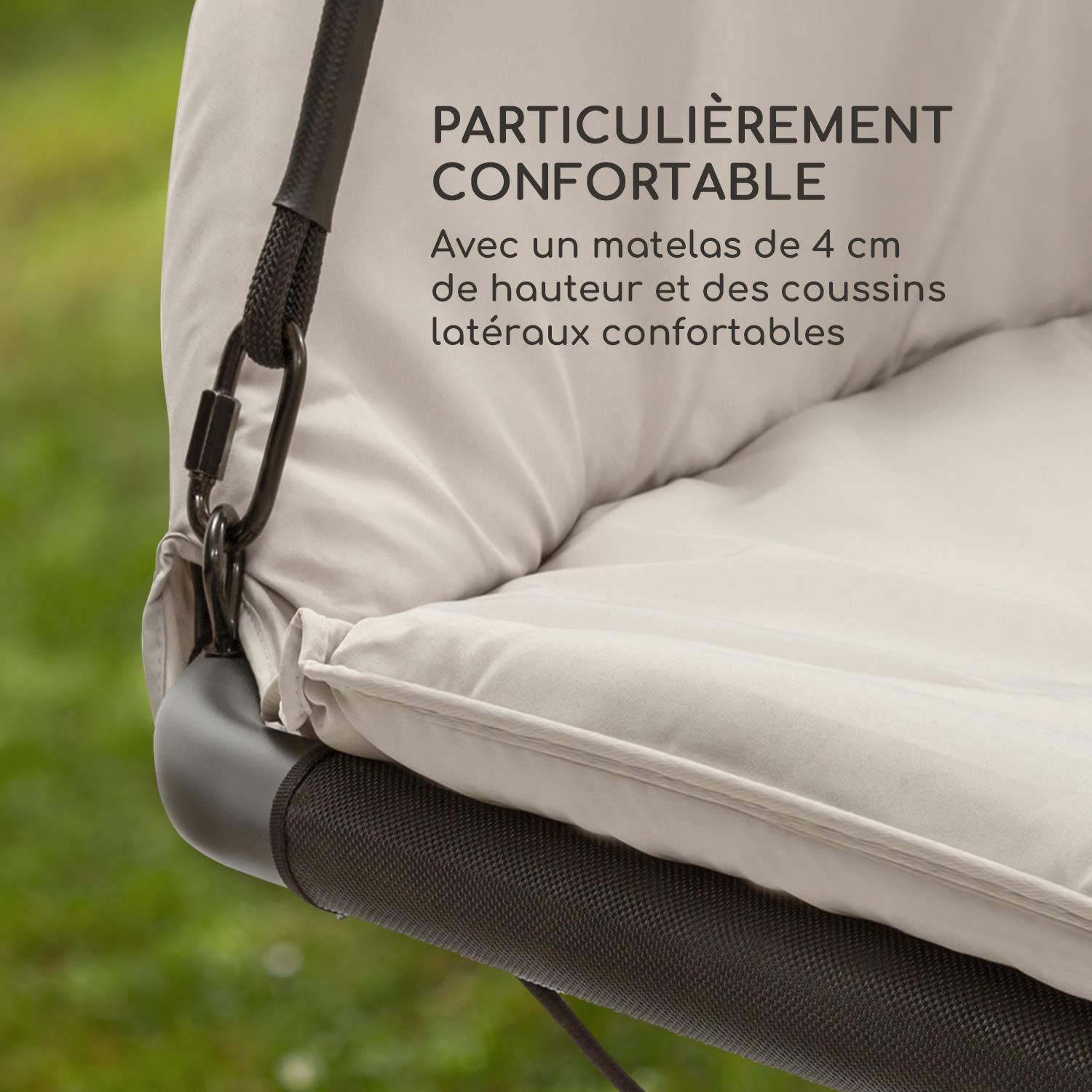 Fountain Valley Chaise longue suspendue coussin d'assise auvent Polyes 