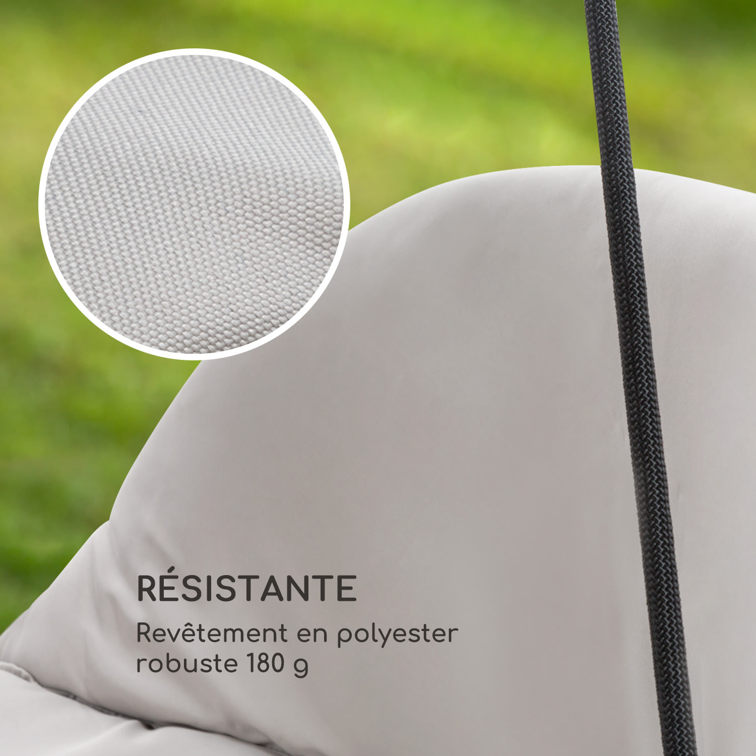 Fountain Valley Chaise longue suspendue coussin d'assise auvent Polyes 