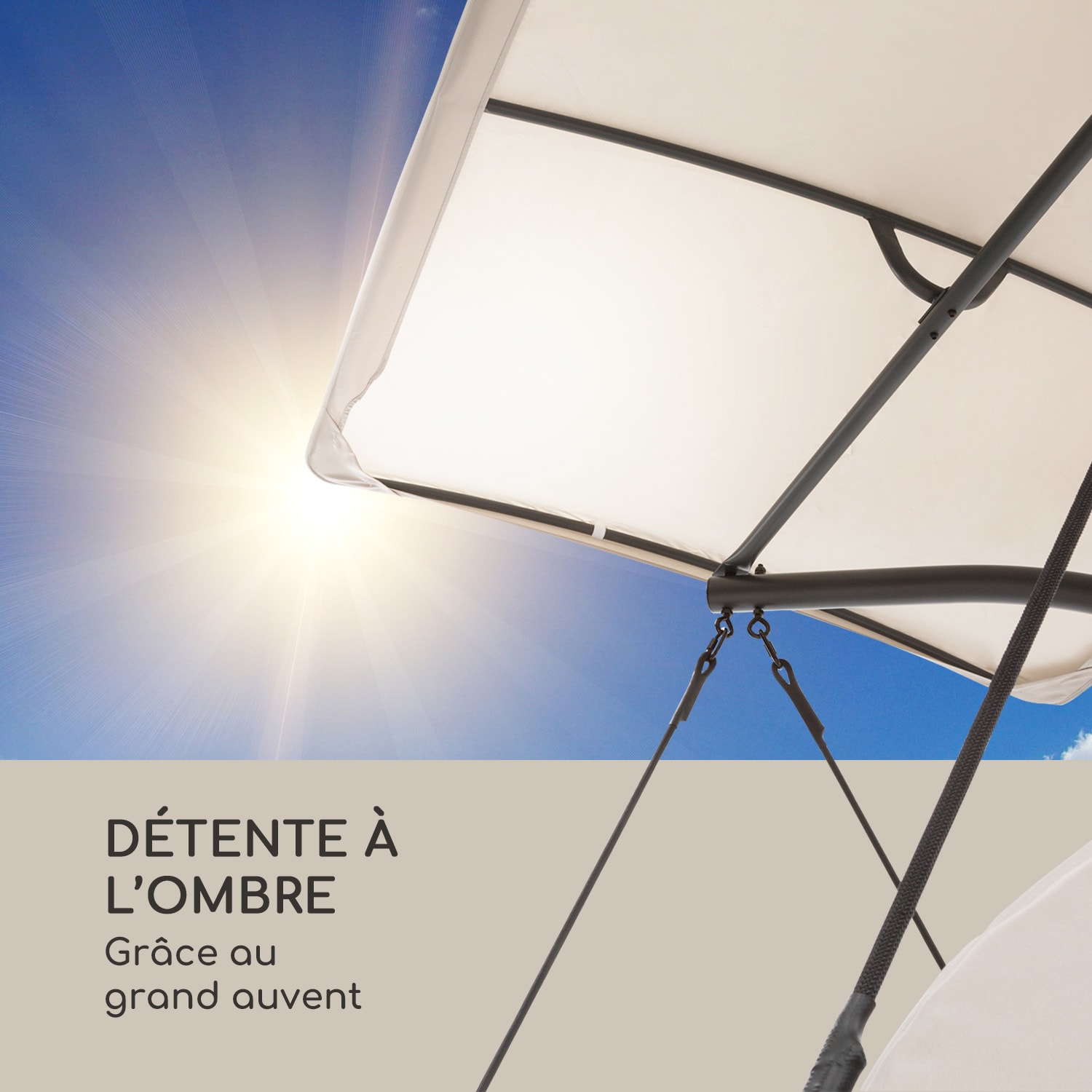 Fountain Valley Chaise longue suspendue coussin d'assise auvent Polyes 