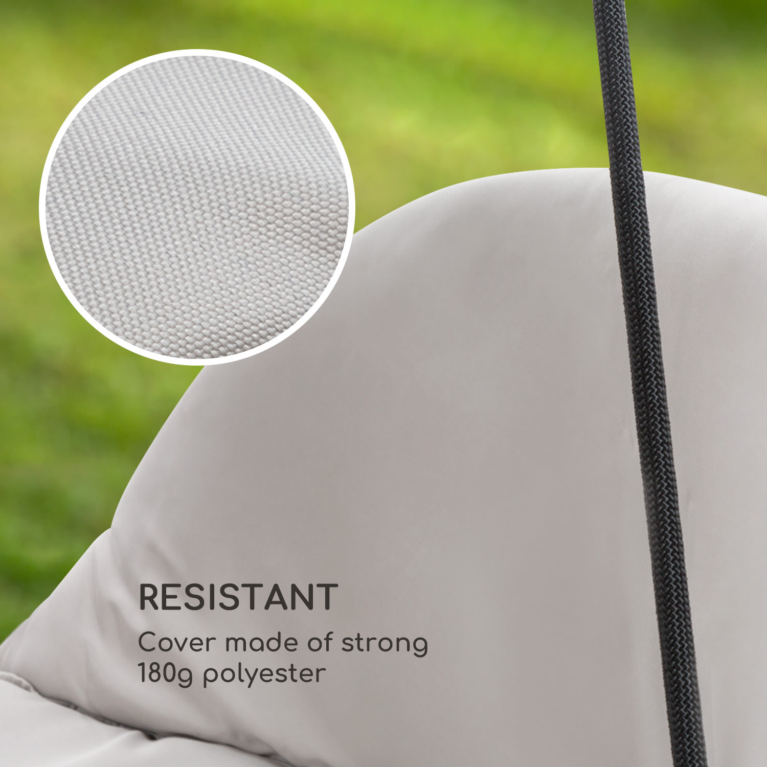 Fontana Valley, viseči ležalnik, oblazinjenje, senčnik, 180g poliester, bež 