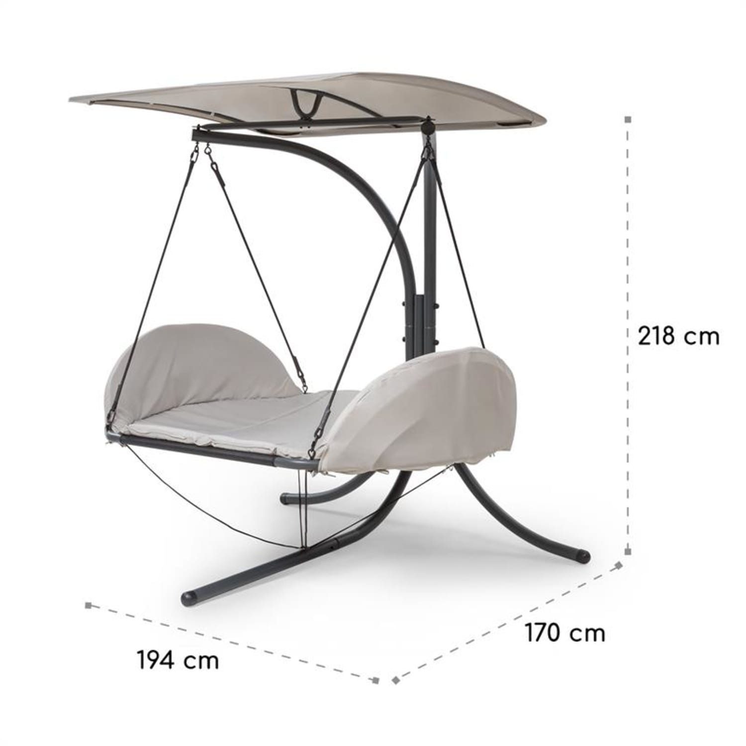 Fontana Valley, viseči ležalnik, oblazinjenje, senčnik, 180g poliester, bež 