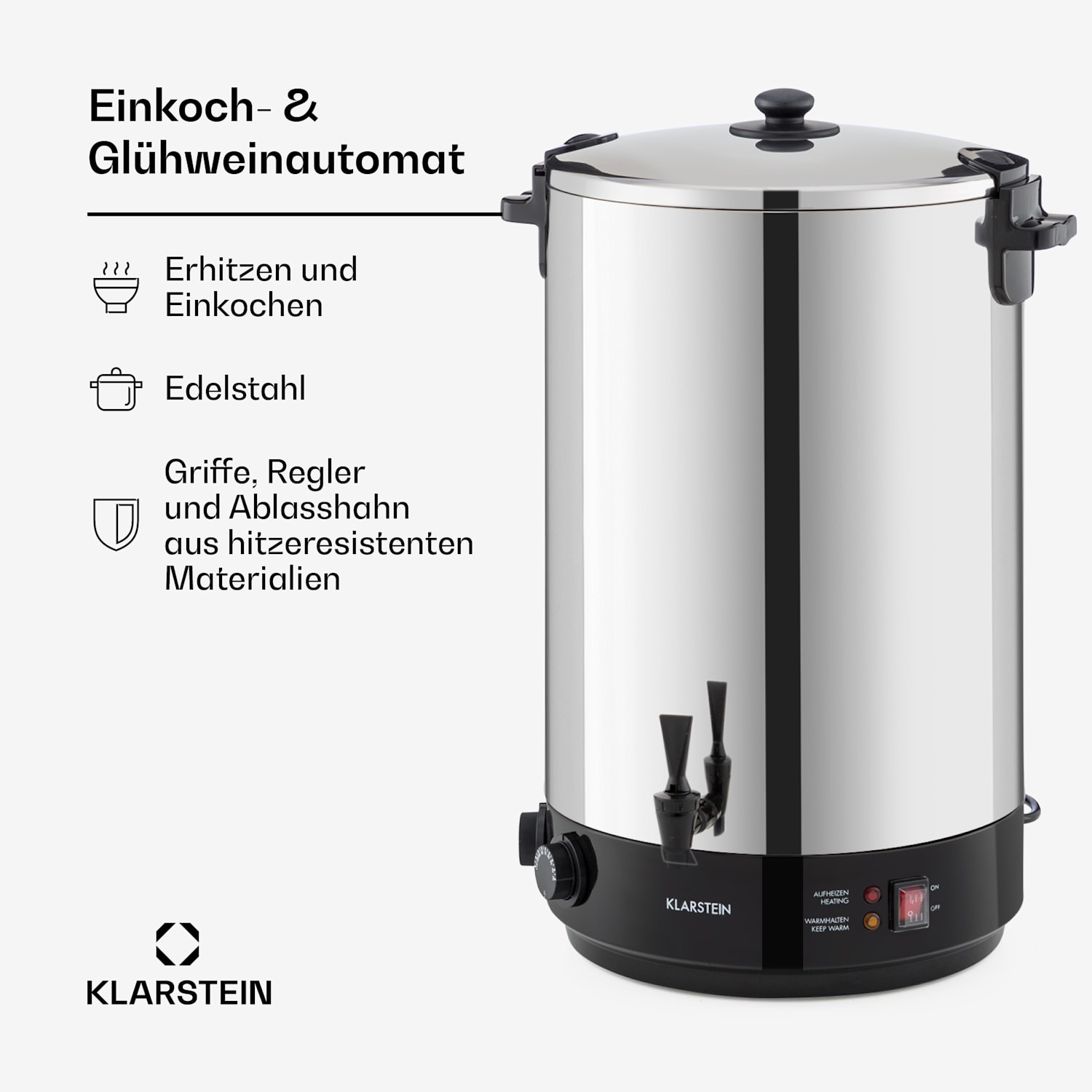 KonfiStar 50 Einkochautomat Getränkespender 2500W 50L Edelstahl 50 L | Mechanisch