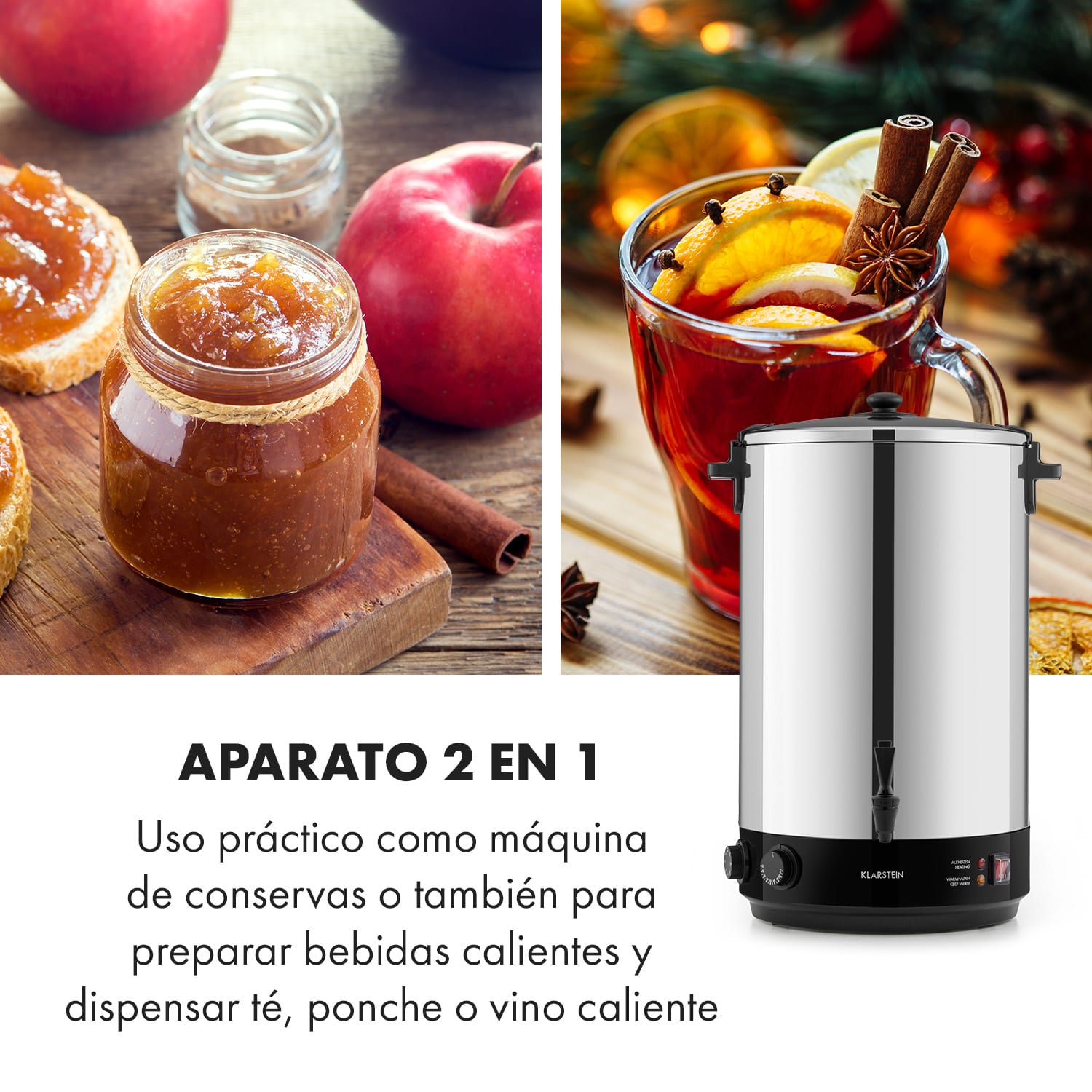 KonfiStar 50 Olla pasteurizadora Dispensador de bebidas 50L 110°C 120min Acero inoxidable 50 L | Mecánico