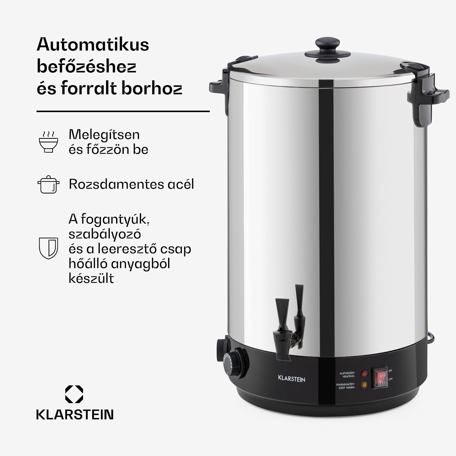 KonfiStar 50, befőzőautomata, italadagoló, 50 l, 100 °C, 120 perc, rozsdamentes acél 50 L | Szerelő