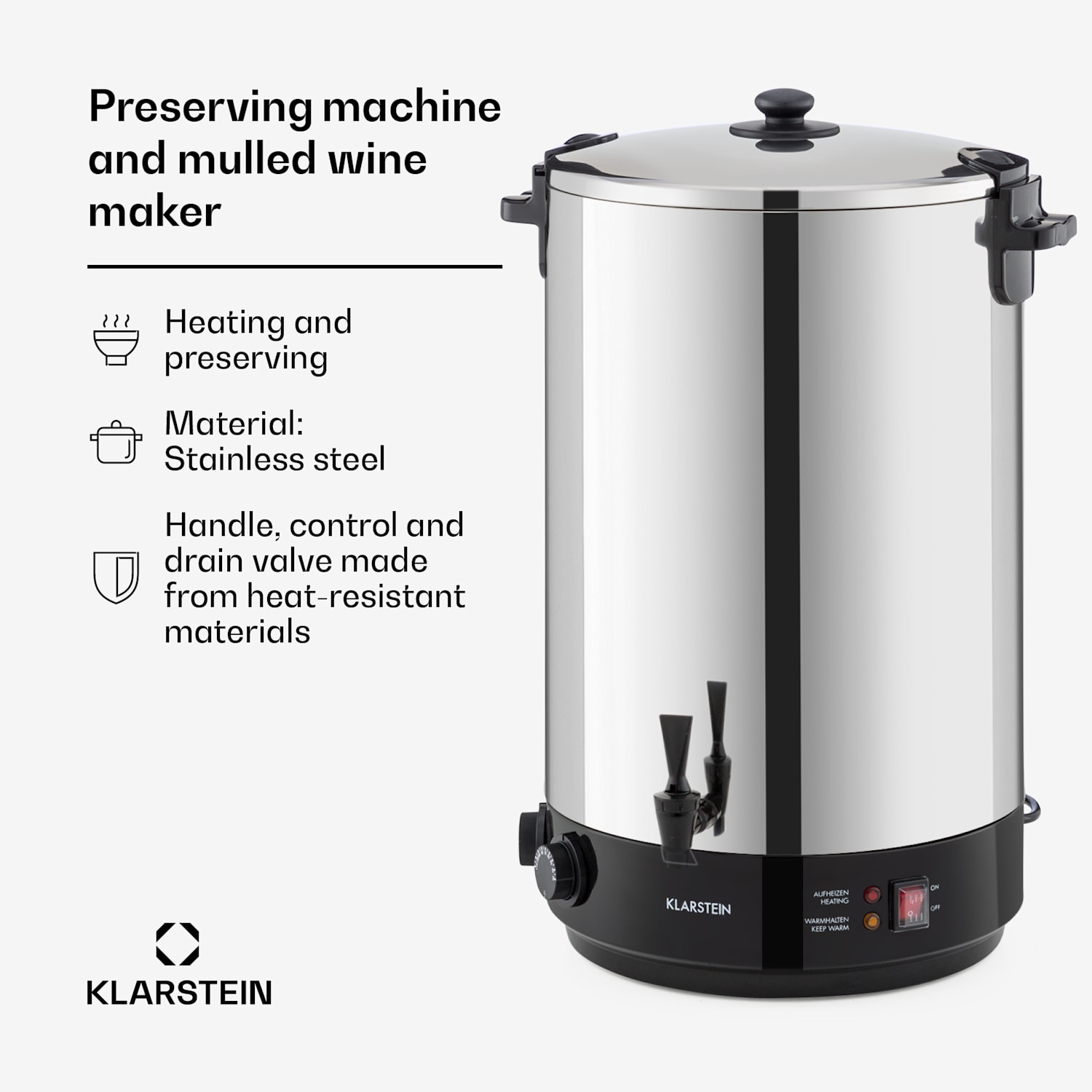 KonfiStar 50 weckautomaat drankendispenser 50L 2500 Watt 110°C 120 min. rvs 50 L | Monteur