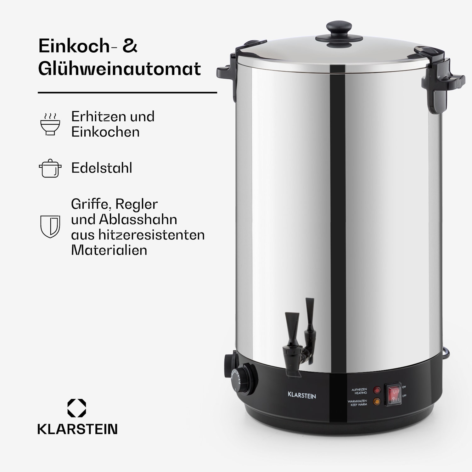 KonfiStar 60 Einkochautomat Getränkespender 2500W 60L 110°C 120min 60 L | Mechanisch