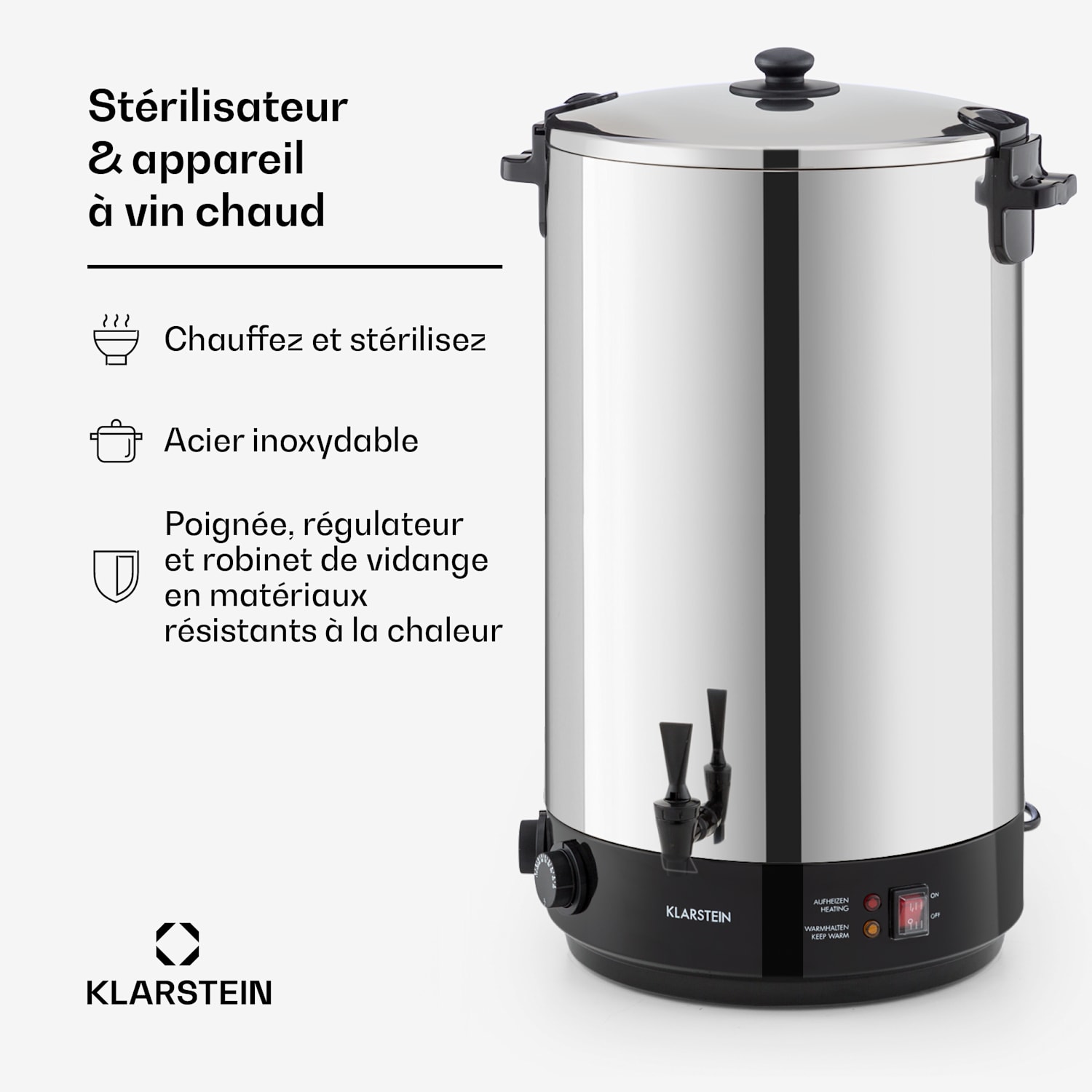 KonfiStar 60 stérilisateur distributeur de boissons 60 L 110 °C 120 min inox 