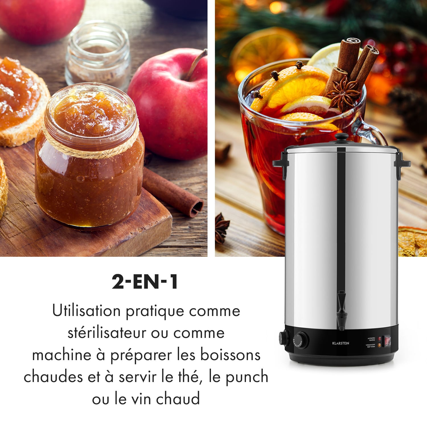 KonfiStar 60 weckautomaat drankendispenser 60L 2500 Watt 110°C 120 min. rvs 60 L | Monteur