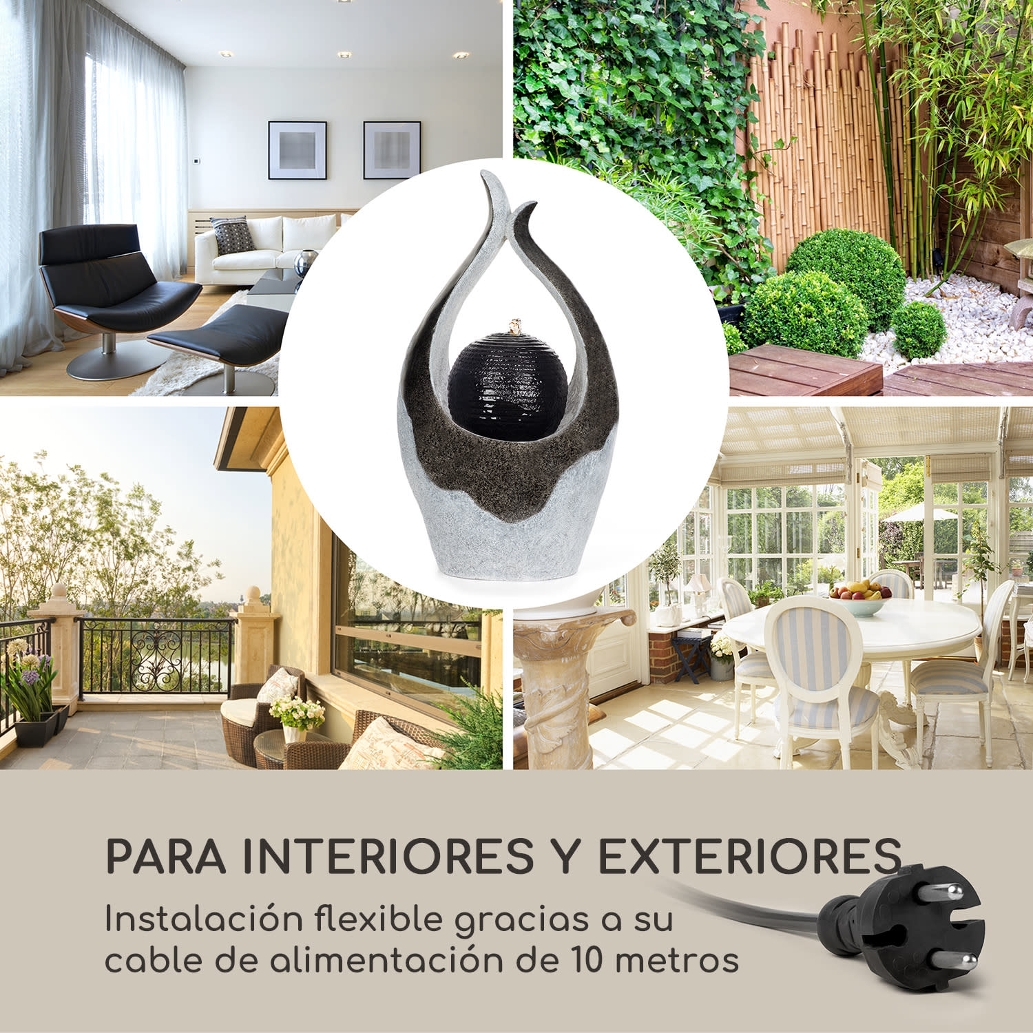 Noblino fuente de jardín iluminación LED 7 W polirresina 