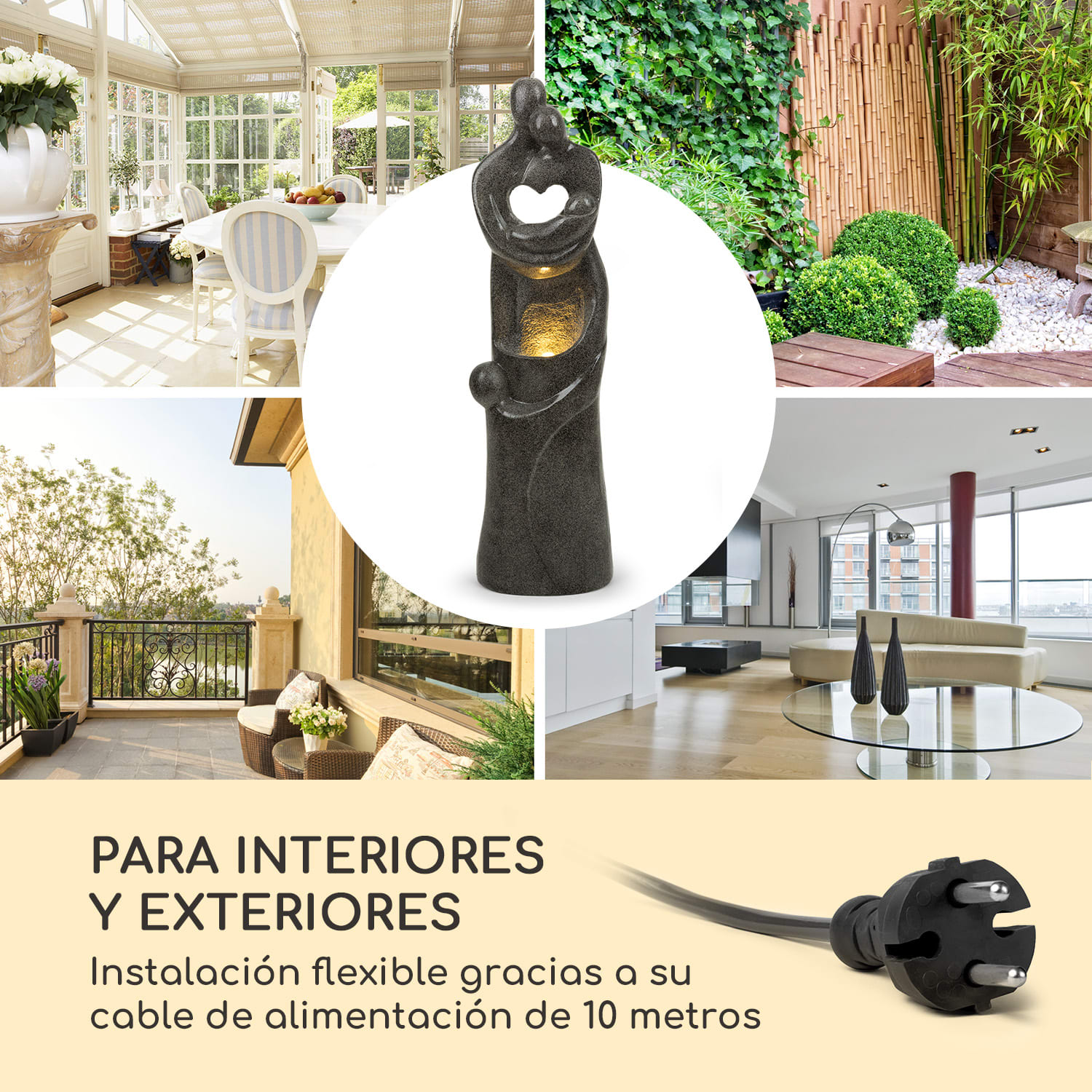 Sagrada Familia fuente de jardín iluminación LED 7 W polirresina 