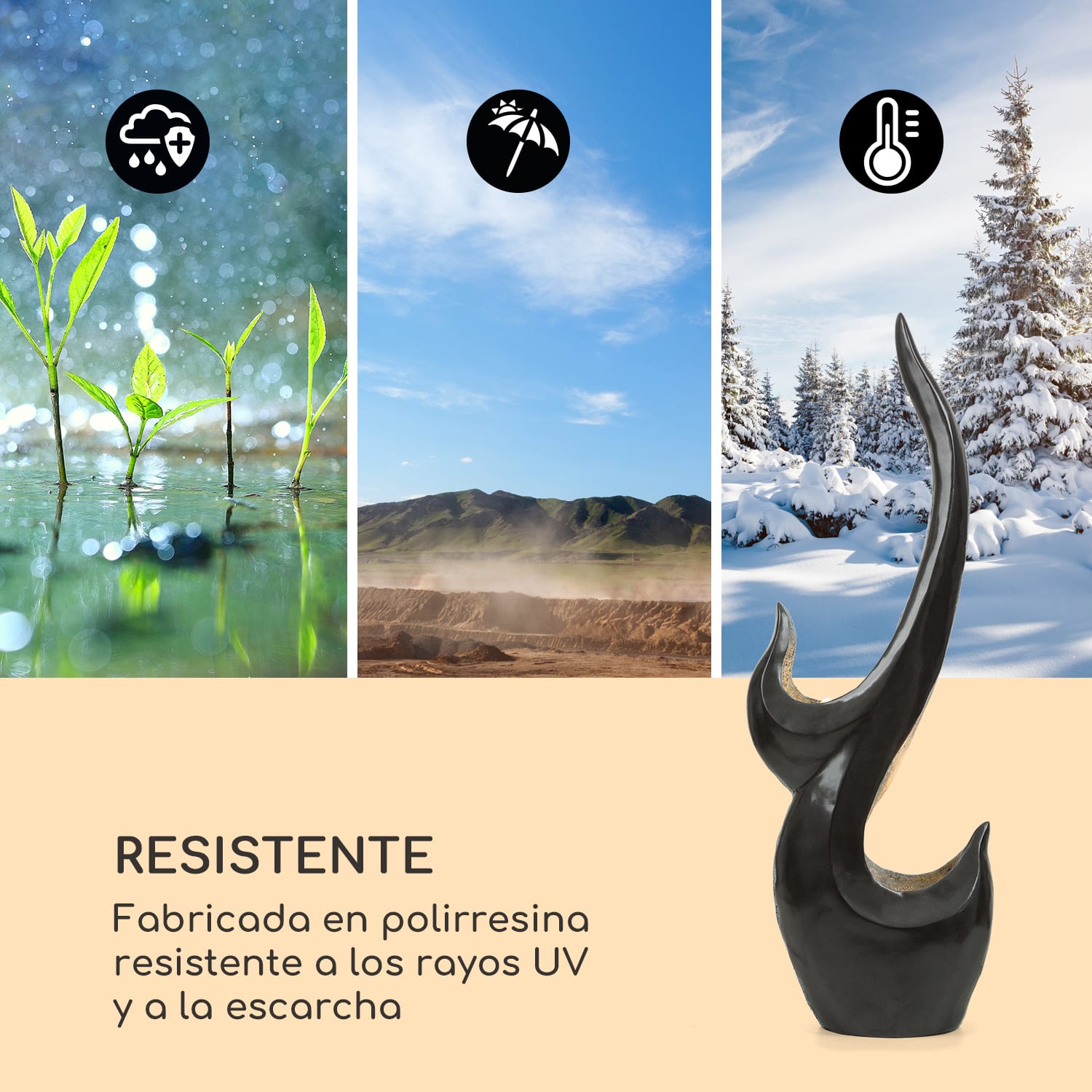 Arcadia fuente de jardín iluminación LED 10 W polirresina 