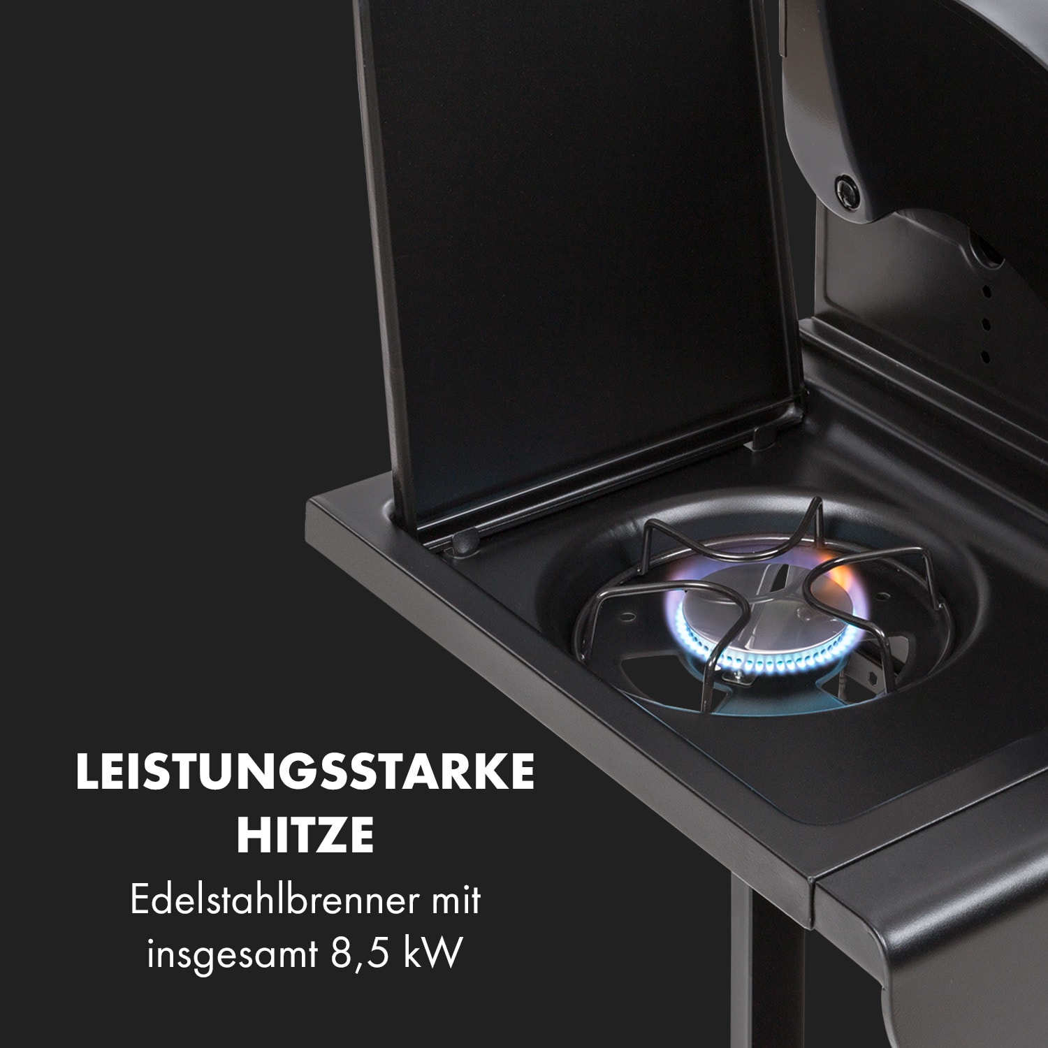 Hot & Hot Gasgrill 8,5kW 3 Brenner höhenverstellbar schwarz 