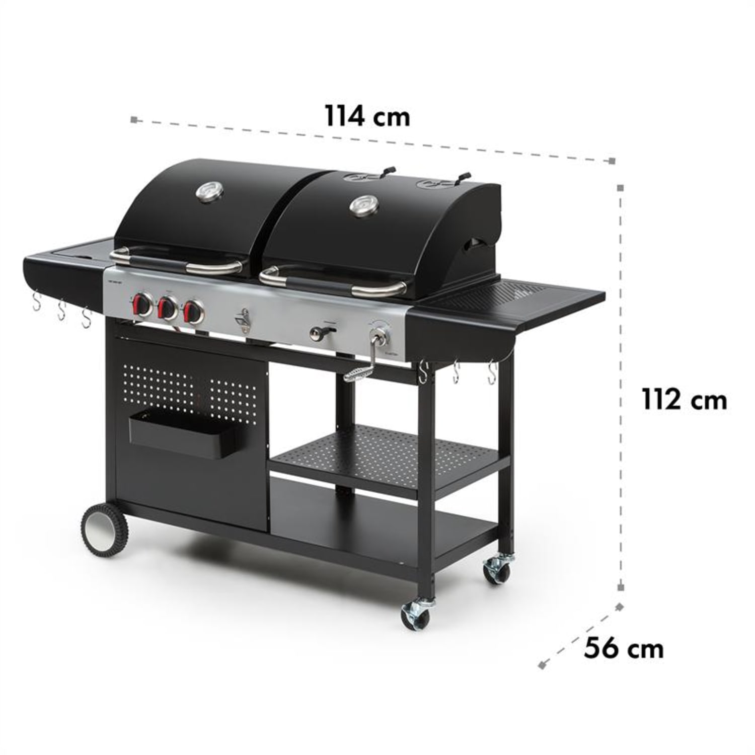Hot & Hot Gasgrill 8,5kW 3 Brenner höhenverstellbar schwarz 