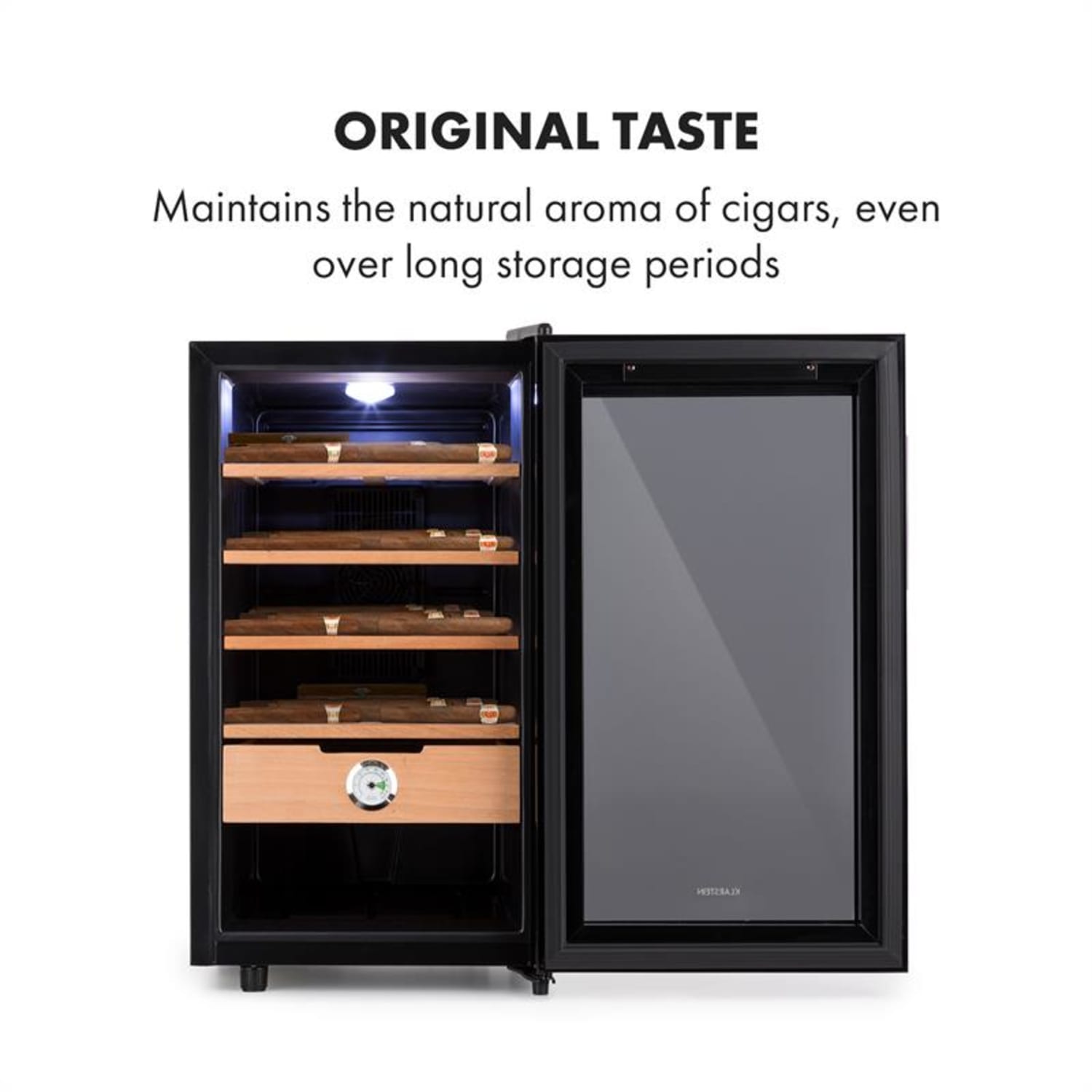 El Presidente 48 -humidori 48 l 4 hyllyä setri musta 48 l | Musta
