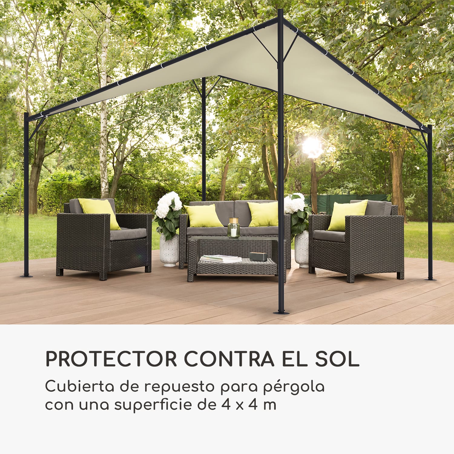 Sombra pérgola techo de recambio poliéster 180 g/cm² accesorio beis Beige