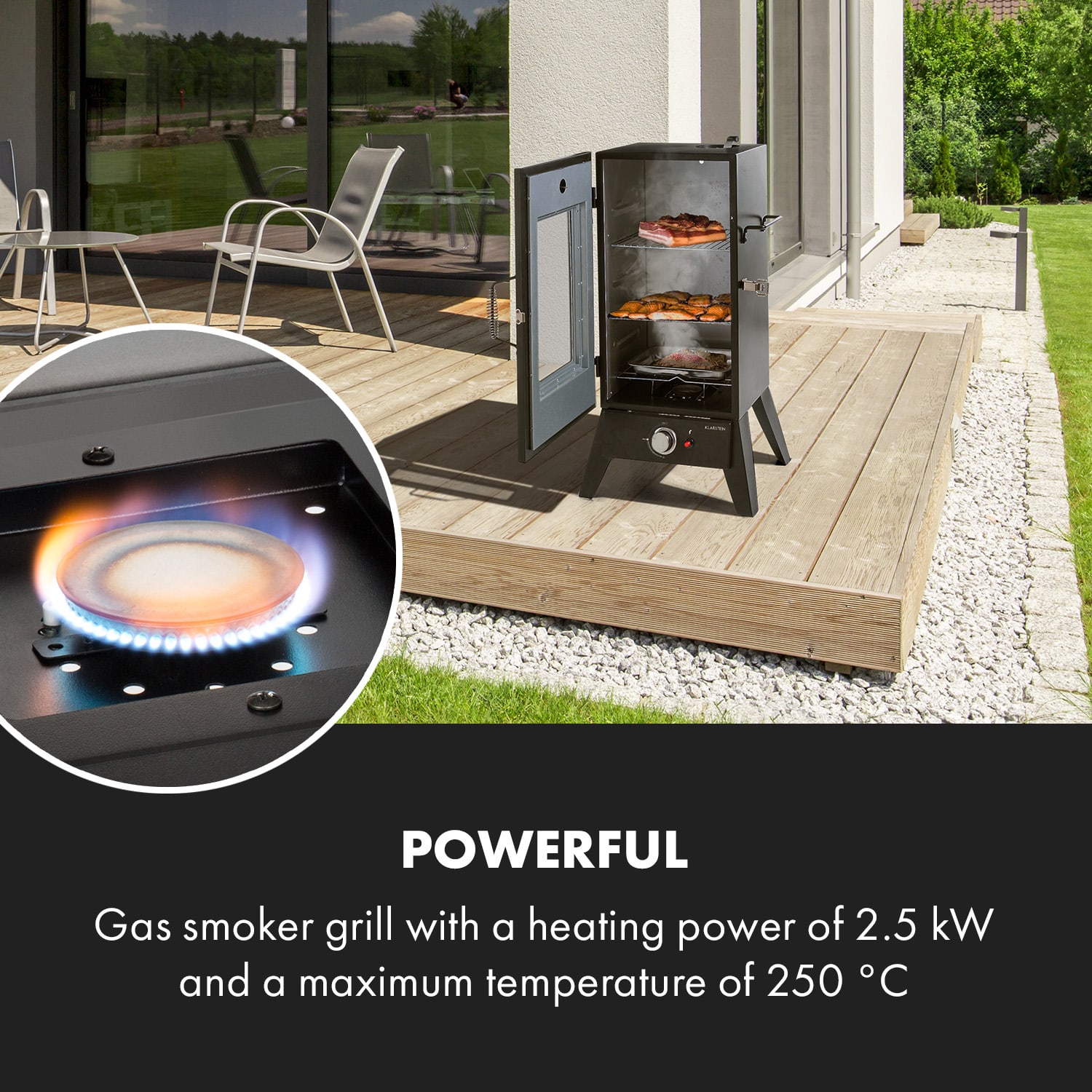 Pasadena grătar pe gaz cu afumătoare