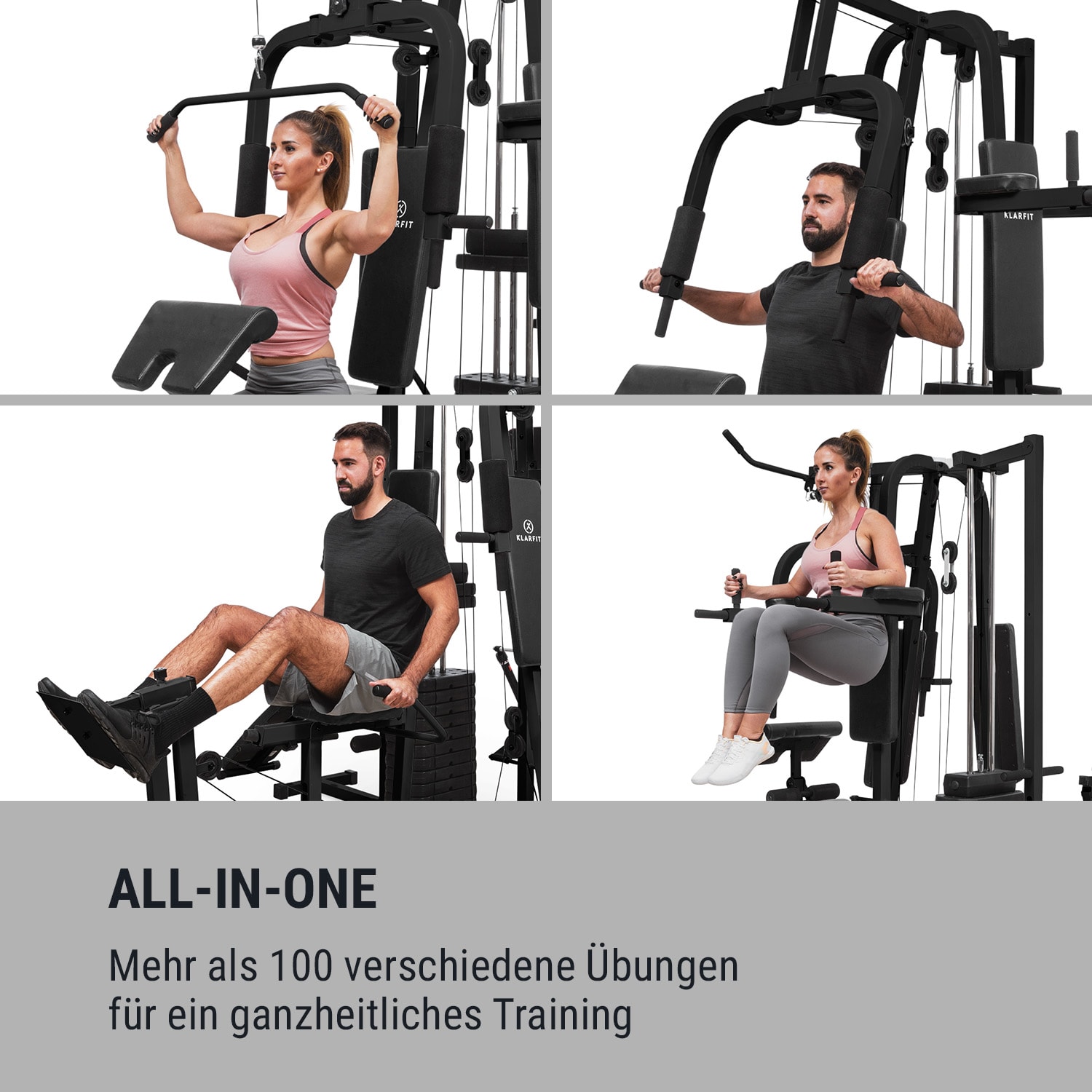 Ultimate Gym 9000 7 Stations bis 150kg QR Stahl schwarz Schwarz
