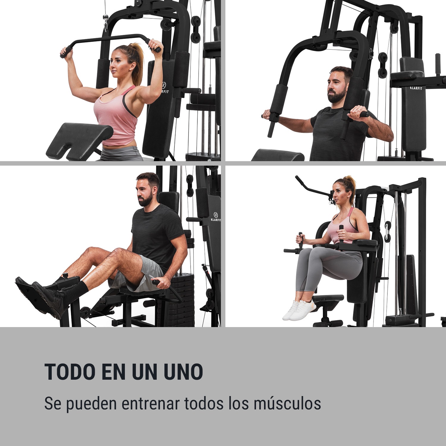 Ultimate Gym 9000 7 Stations hasta 150 kg acero QR negro Negro