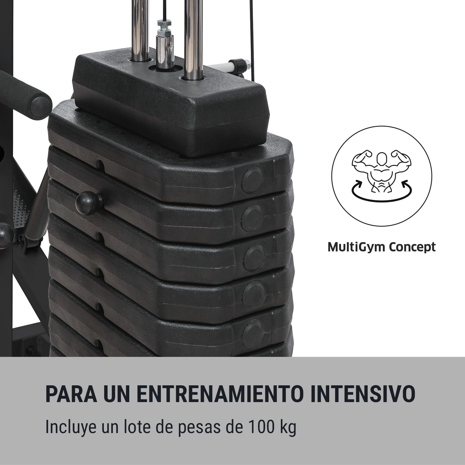 Ultimate Gym 9000 7 Stations hasta 150 kg acero QR negro Negro