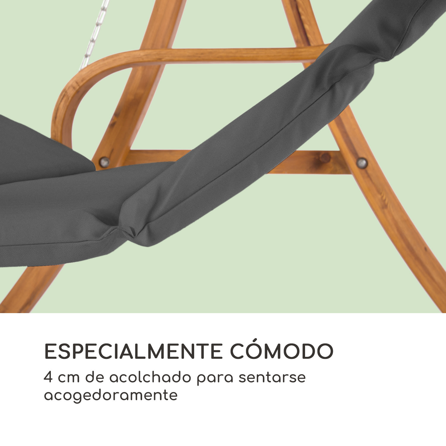 Maui columpio de jardín 110 cm 2 cuerpos Madera maciza Poliéster Gris oscuro Gris Oscuro