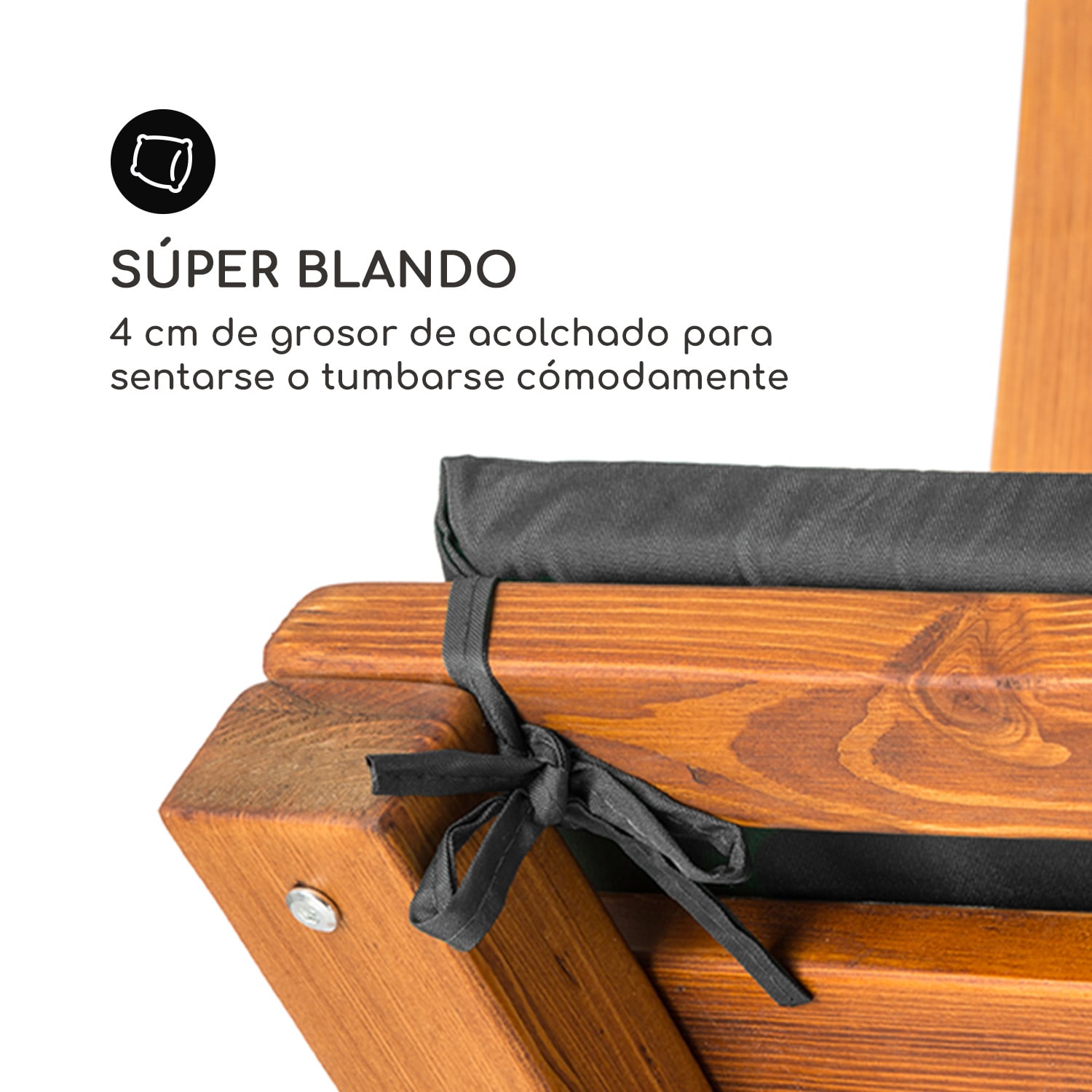 Aruba Columpio de jardín con toldo 130 cm 2 asientos Madera Gris Gris Oscuro