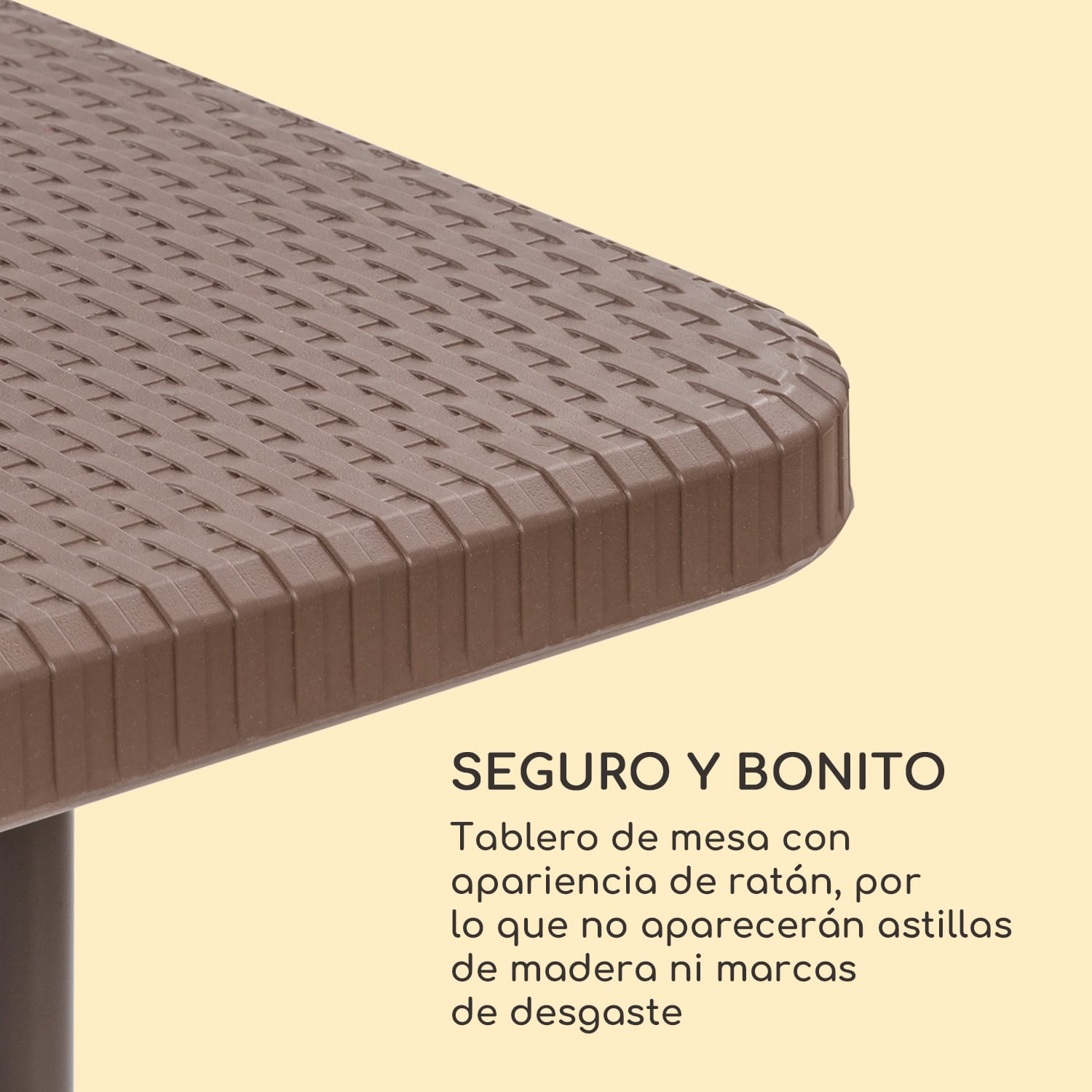 Burgos Family Mesa plegable poliratan Superficie 178 x 73  para 6 personas Marrón 181x74x76 cm (AnchoxAltoxLargo)