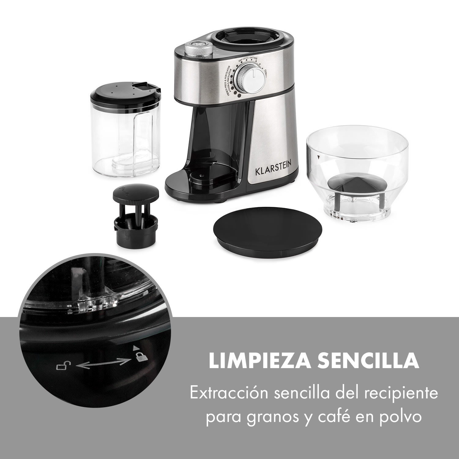 Florenz Molinillo de café 200 W Acero inoxidable de disco Plata