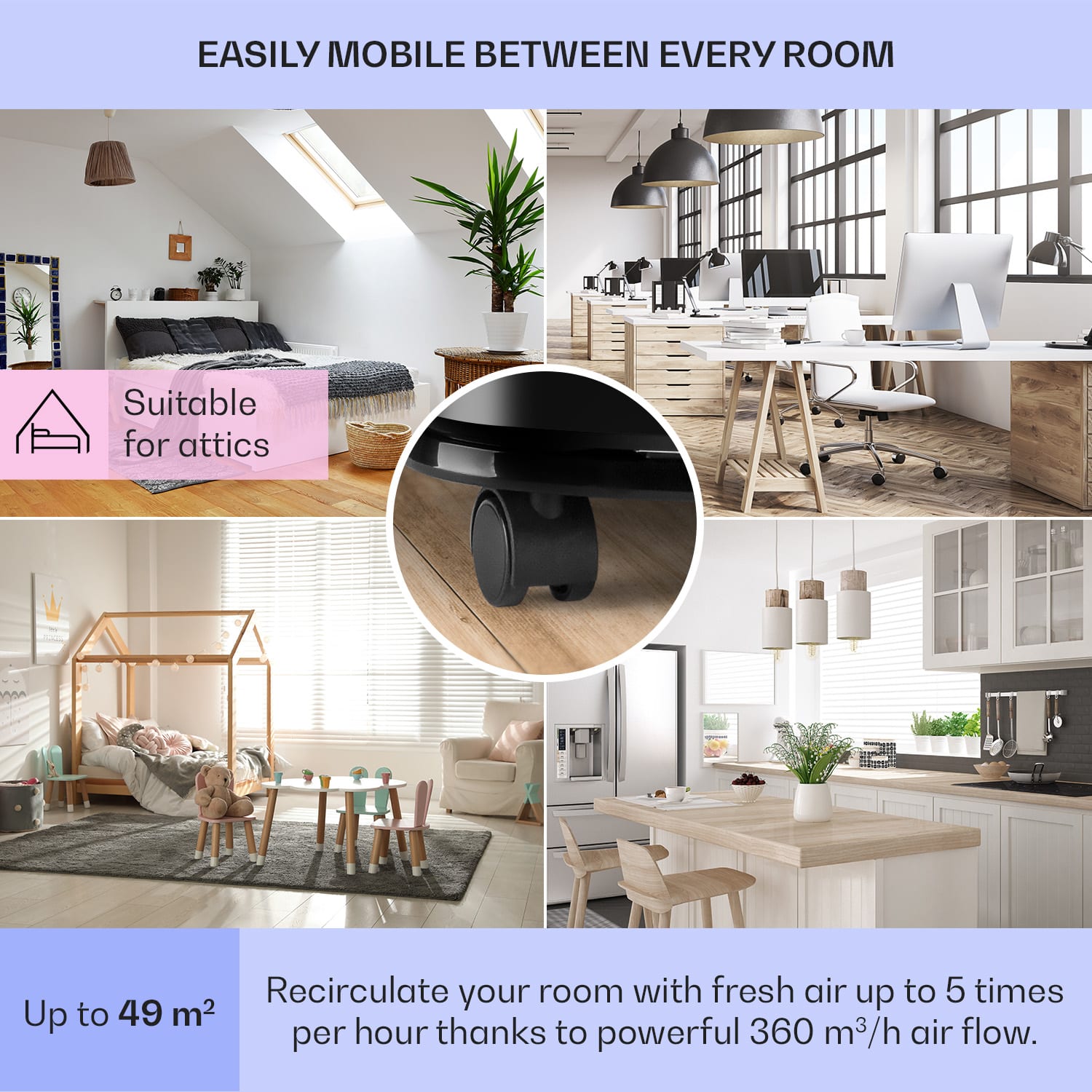 New Breeze ECO, mobilní klimatizace, 935 W, 10.000 BTU / hod. (2,9 kW), A+ 10.000 BTU | Černá / Stříbrná metalíza
