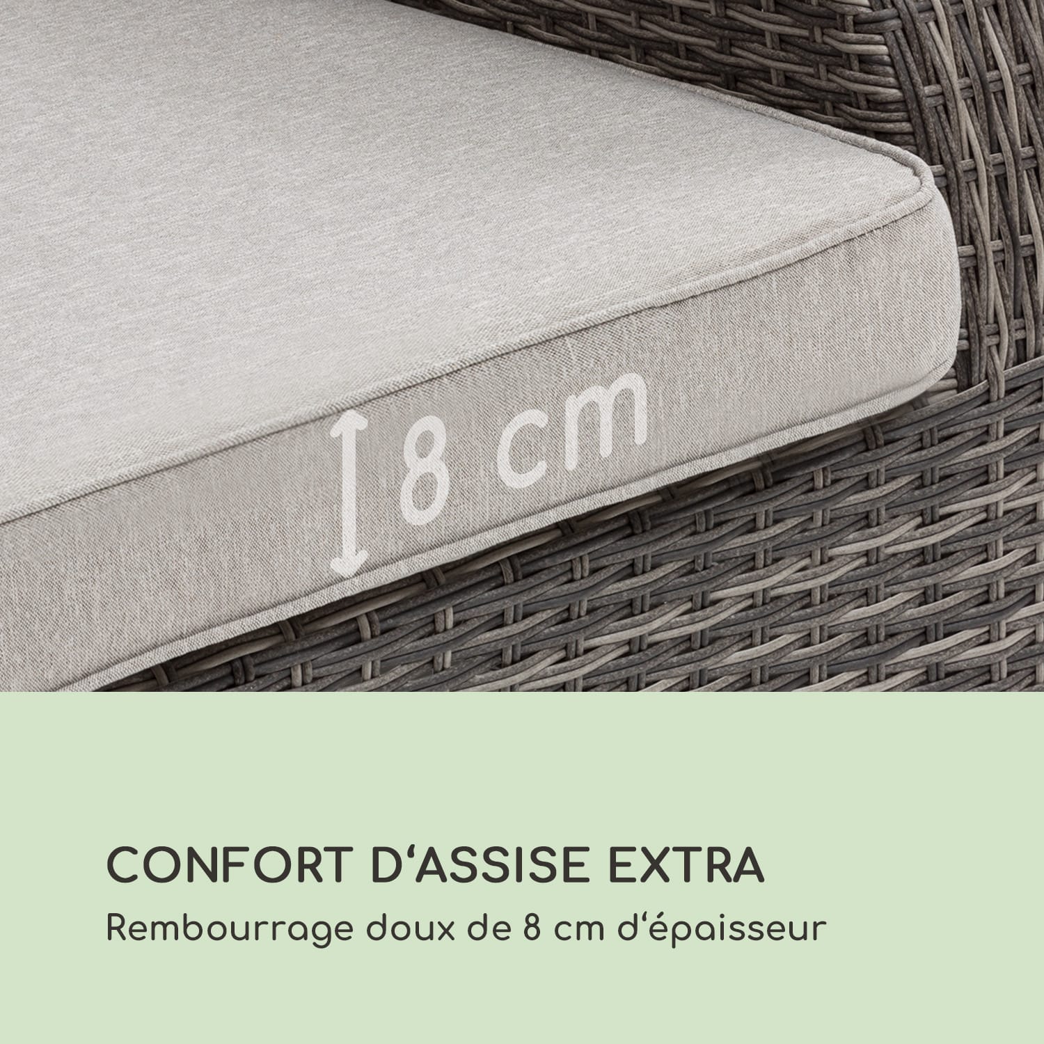 Comfort Siesta Fauteuil de jardin résine tressée dossier réglable gris Taupe Clair