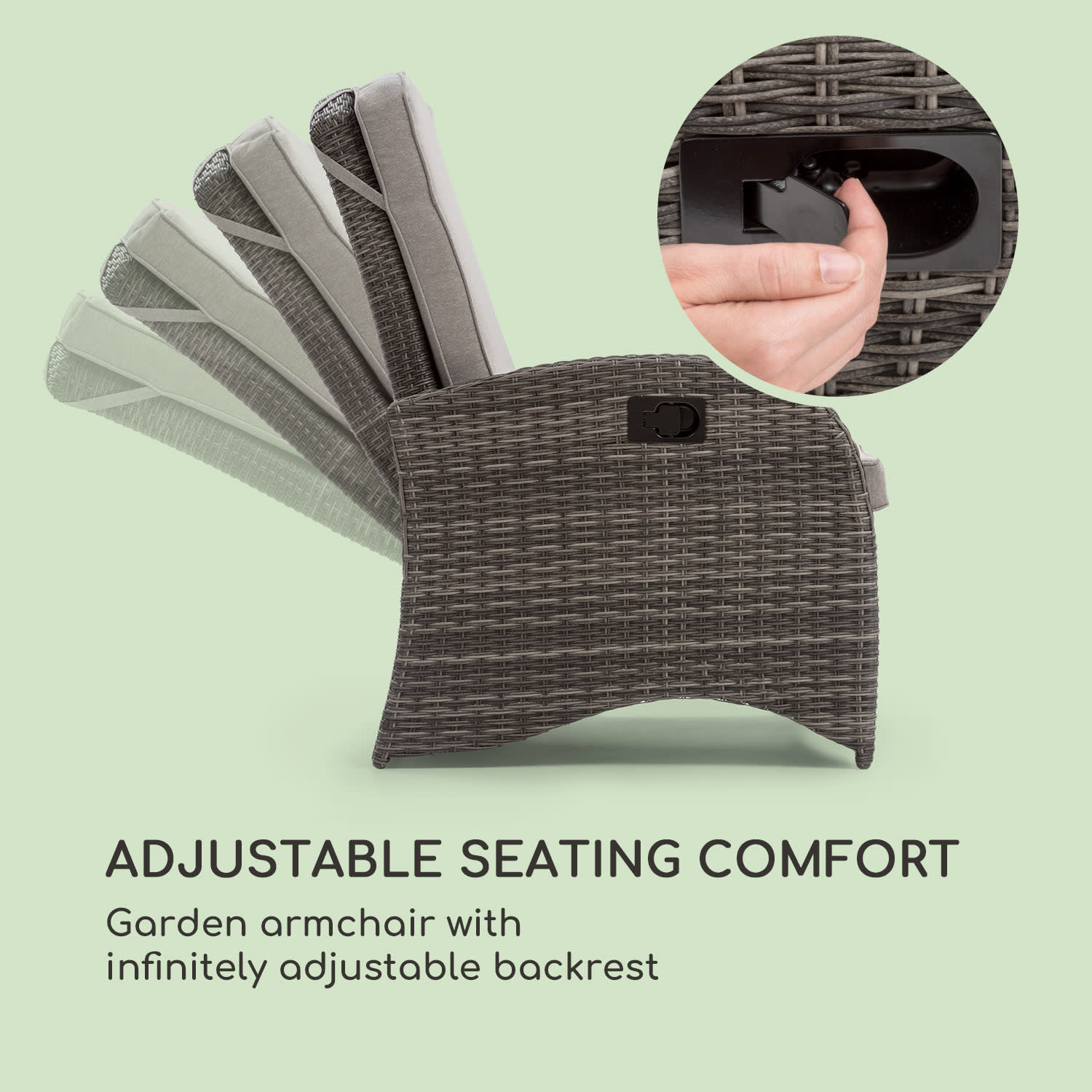 Comfort Siesta, fotel, regulowane oparcie, ciemnoszary kolor Jasny Taupe
