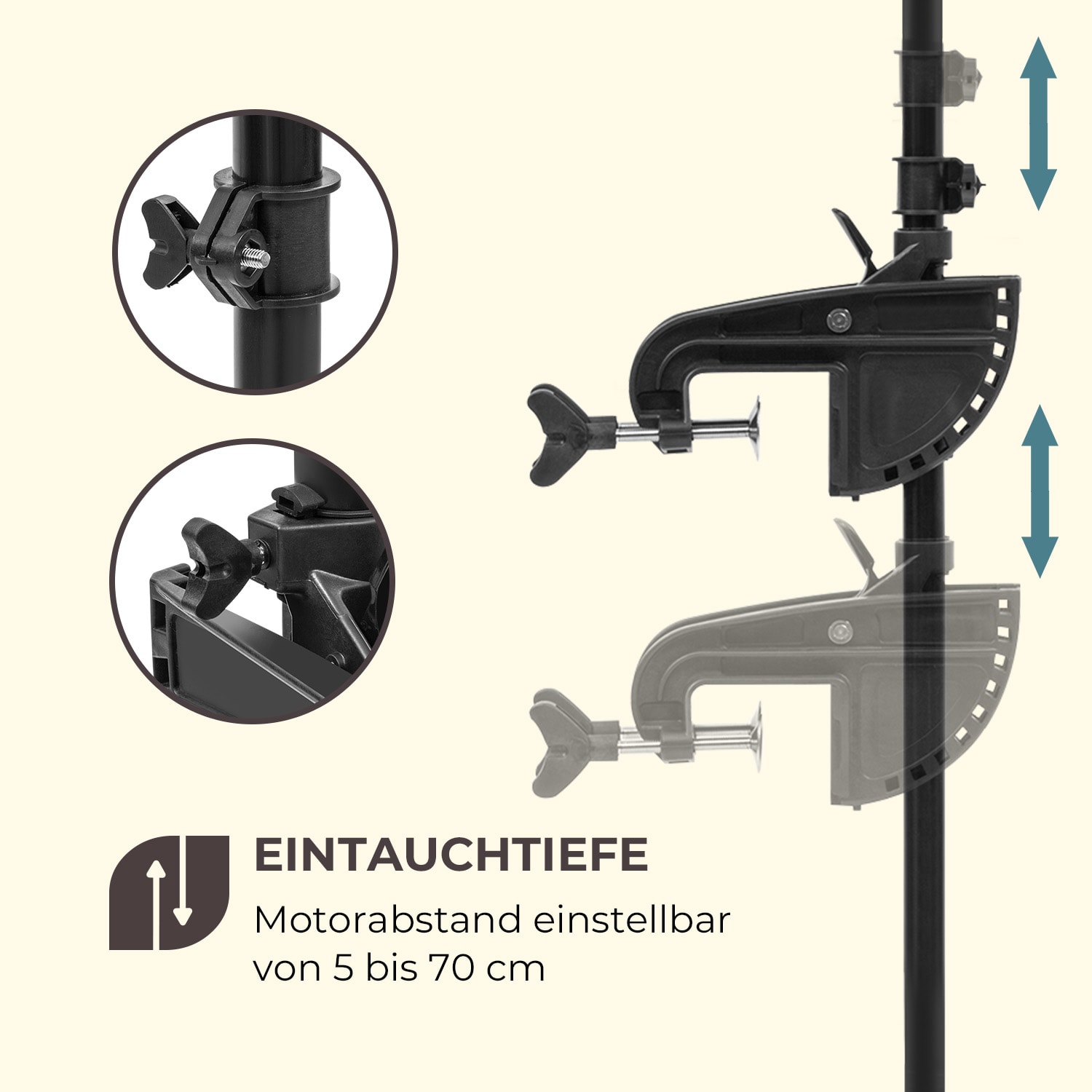 Barracuda 50 Elektroaußenbordmotor 50lbs/564W 12V 3-flügel Propeller 