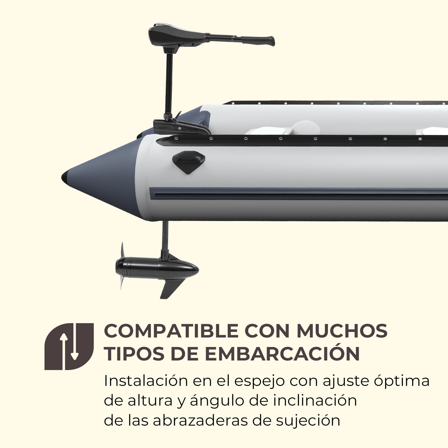 Barracuda 50 Motor fuera borda eléctrico 50lbs/564W 12V Propulsor de 3 aspas Sin necesidad de licencia 