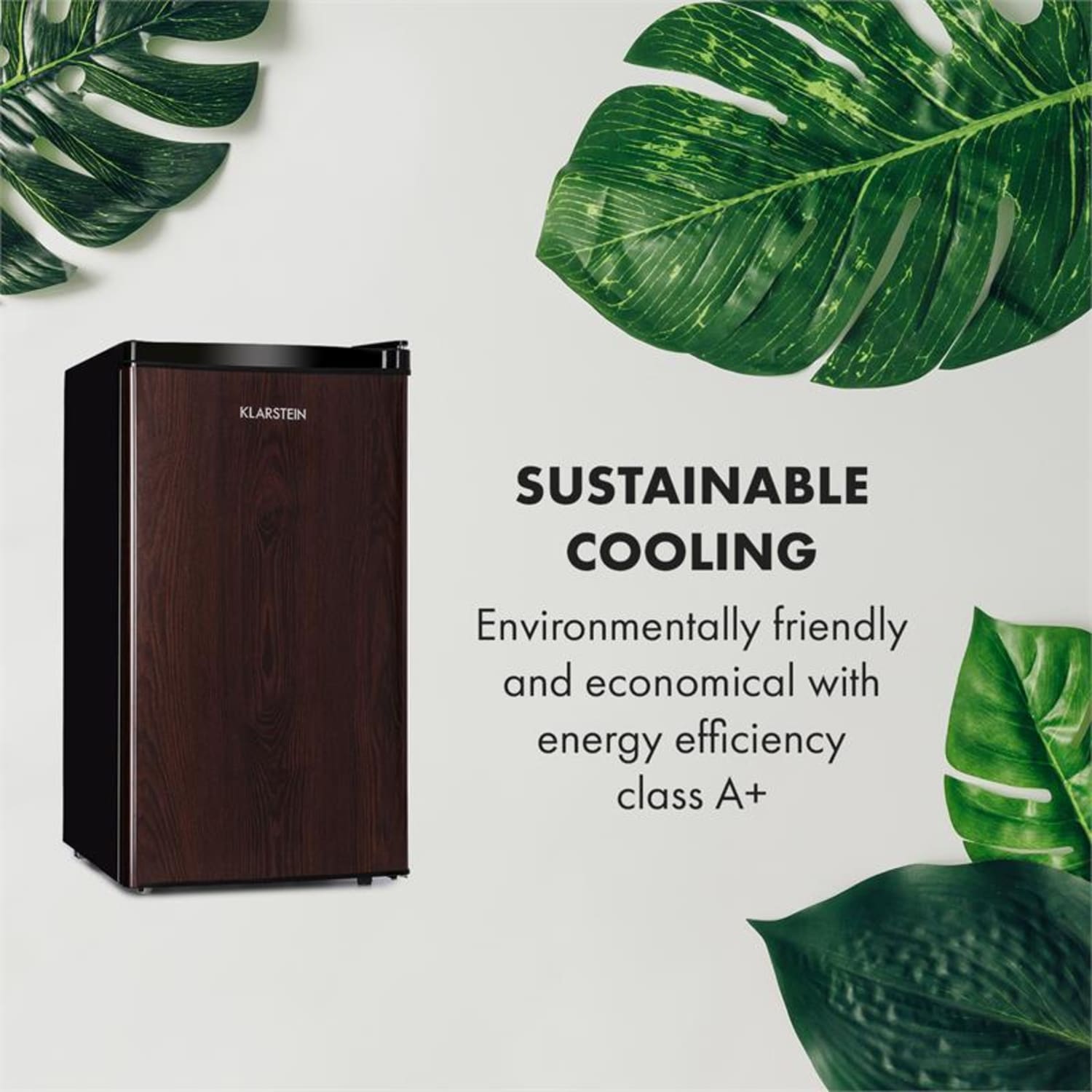Feldberg koelkast A+ 90 liter MirageCool concept houten design zwart 